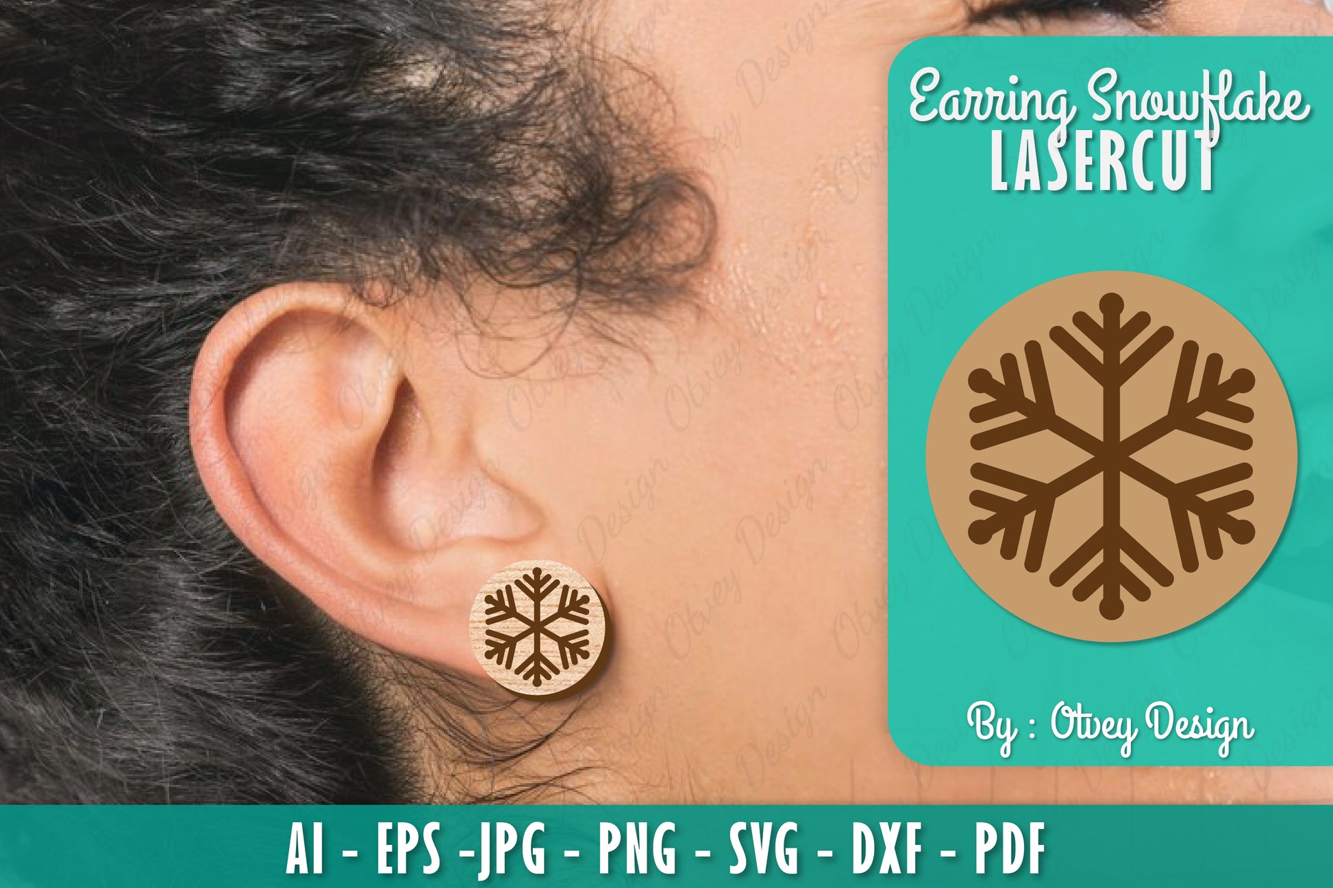 Snowflake Earring Lasercut SVG Bundle 43 - CraftNest - Digital Crafting and Art