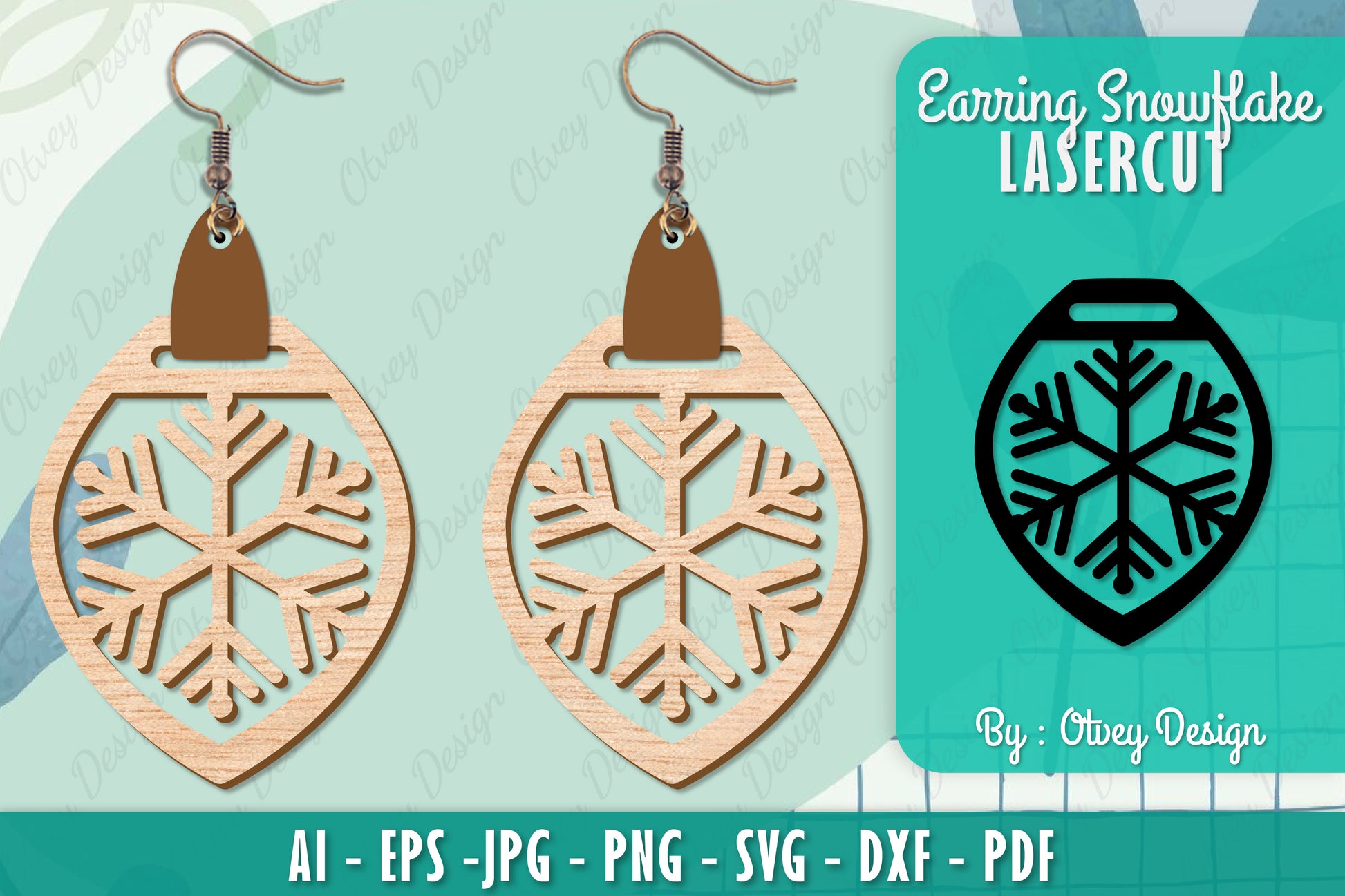 Snowflake Earring Lasercut SVG Bundle 155 - CraftNest - Digital Crafting and Art
