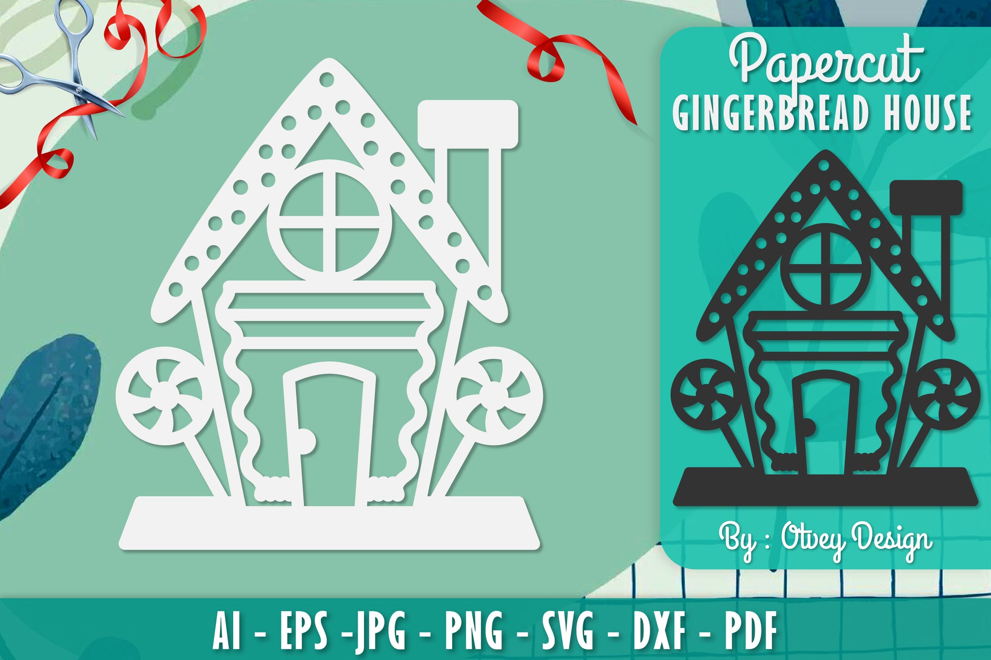 Gingerbread House Papercut SVG Bundle 7 - CraftNest - Digital Crafting and Art