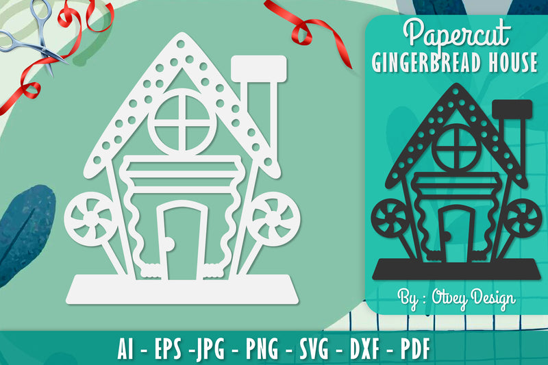 Gingerbread House Papercut SVG Bundle 7 - CraftNest - Digital Crafting and Art