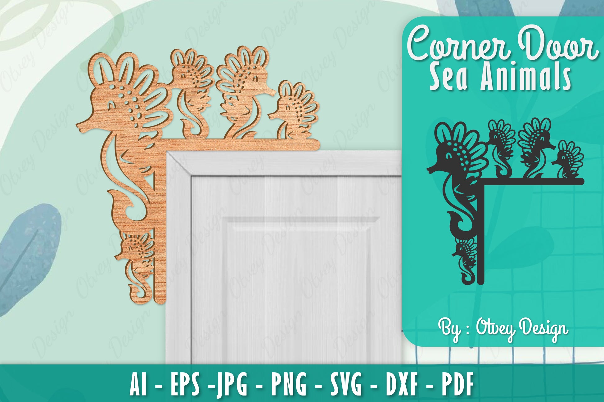 Sea Animals Door Corner Decoration SVG Bundle 16 - CraftNest - Digital Crafting and Art
