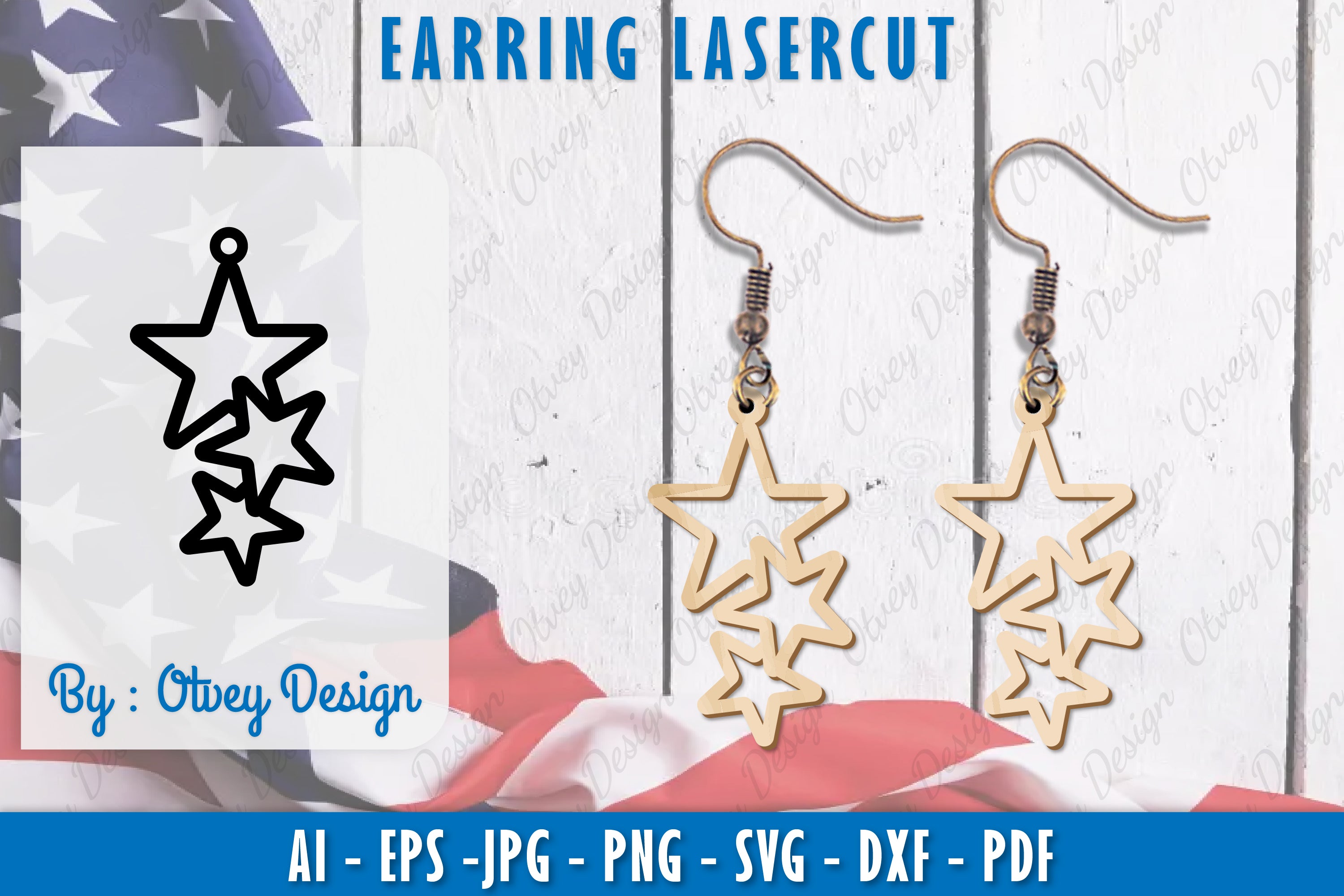 4th of July Earring SVG Bundle 25 - CraftNest - Digital Crafting and Art
