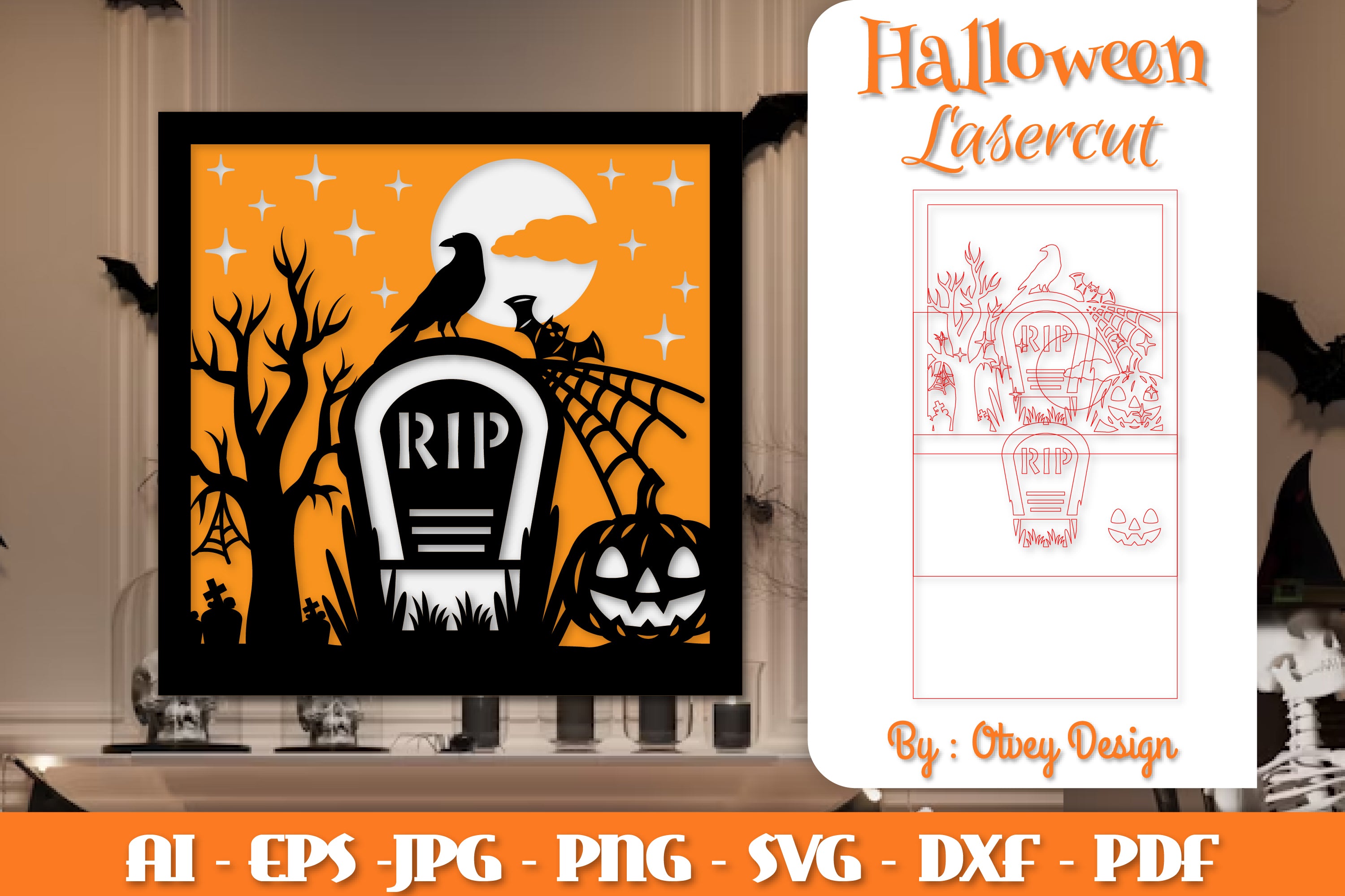 Halloween Decorations Layered Lasercut SVG Bundle
