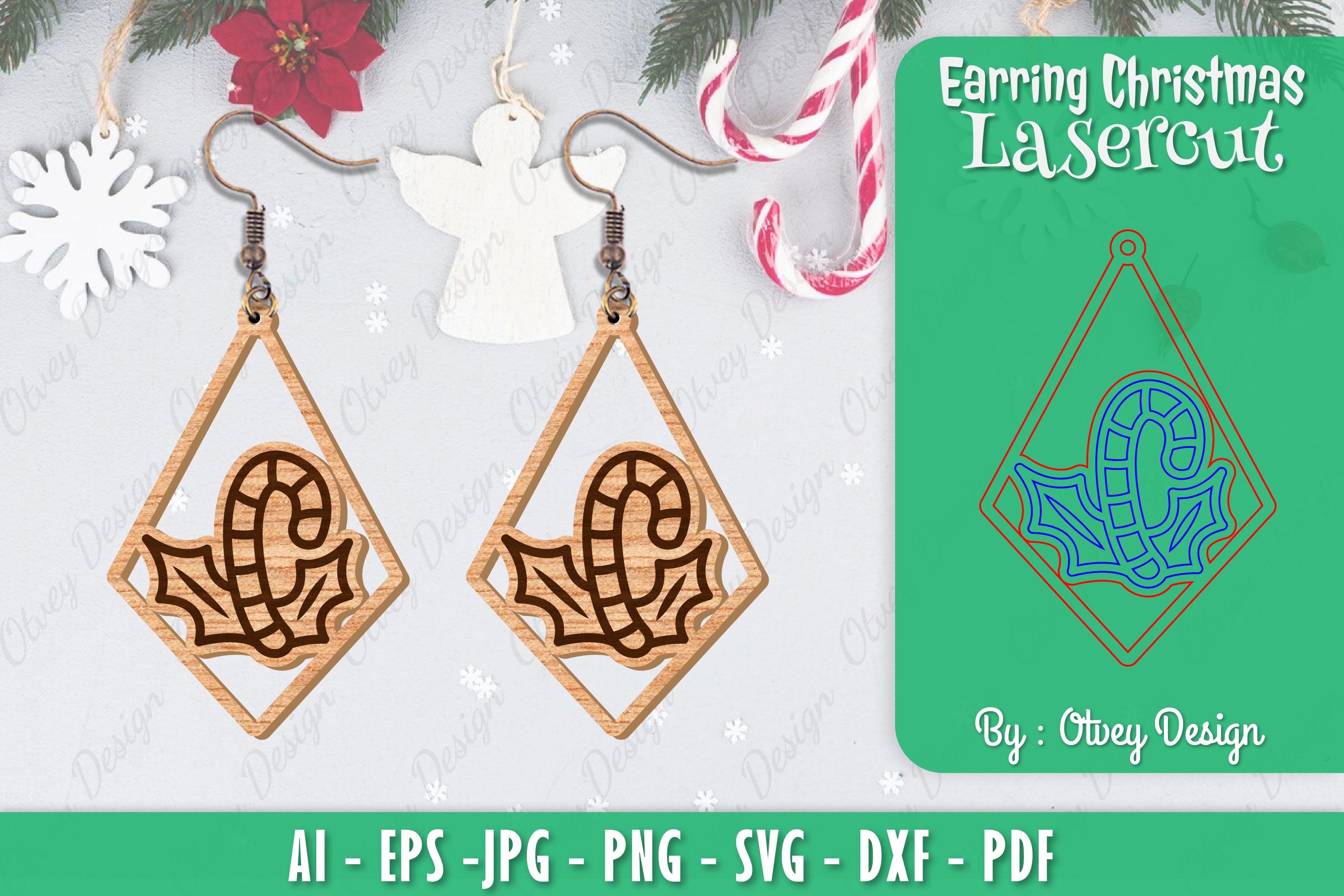 Christmas Earrings SVG Bundle 42 - CraftNest - Digital Crafting and Art