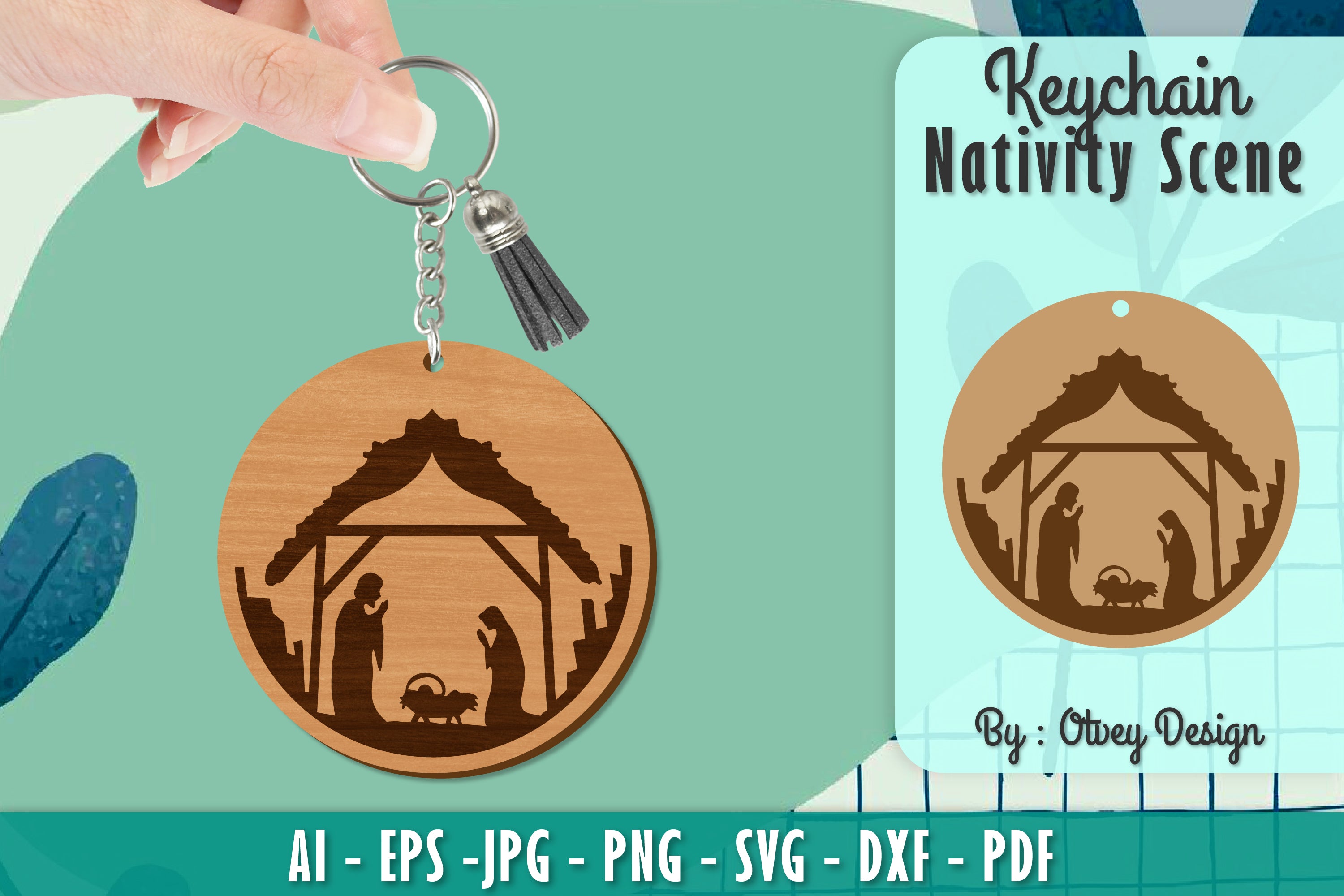 Nativity Scene Keychain SVG Bundle 3 - CraftNest - Digital Crafting and Art
