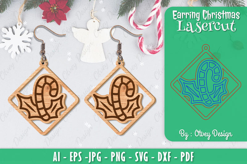 Christmas Earrings SVG Bundle 12 - CraftNest - Digital Crafting and Art