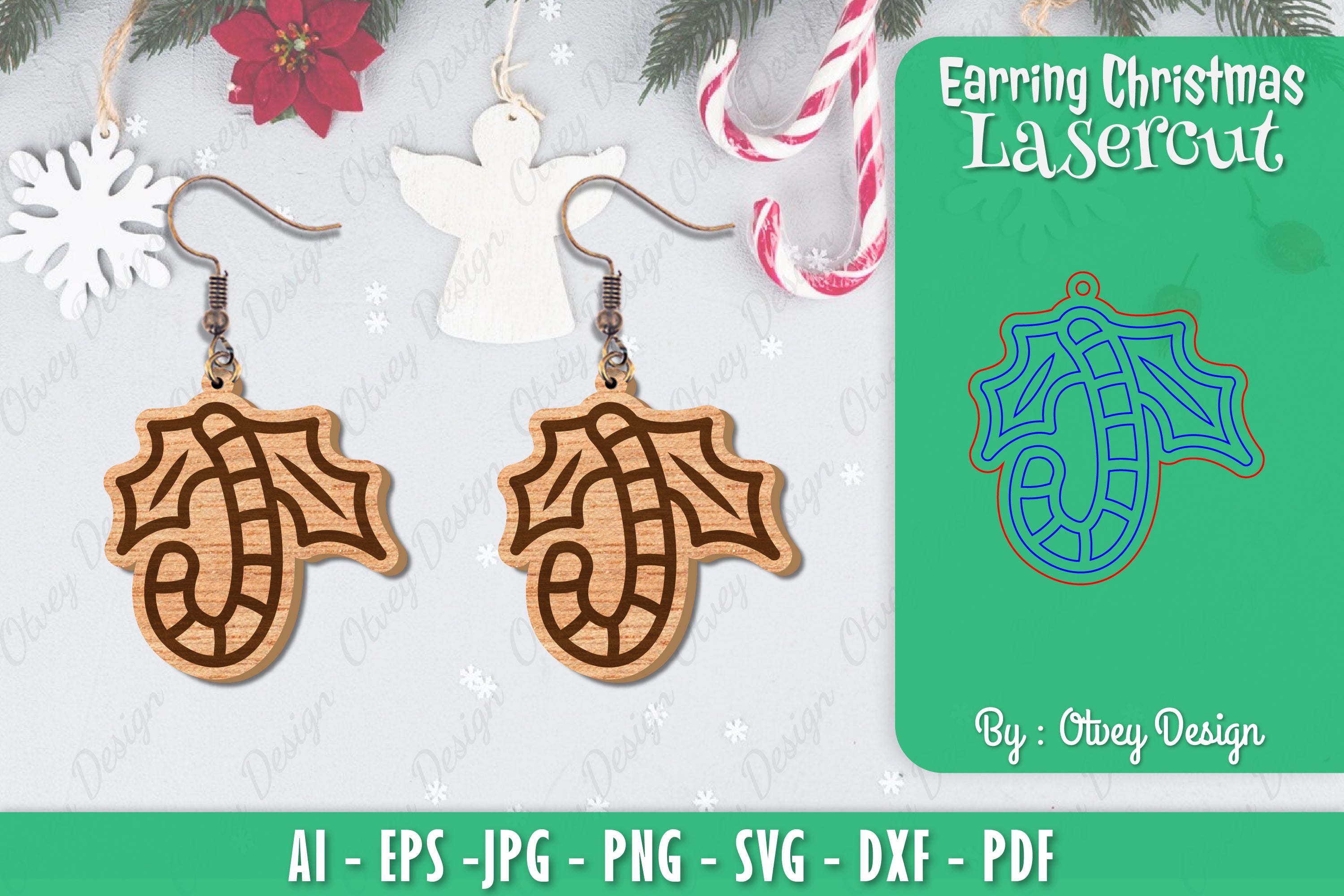 Christmas Earrings SVG Bundle