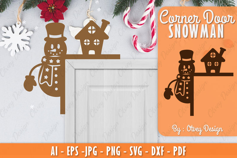 Snowman Door Corner Lasercut SVG Bundle 15 - CraftNest - Digital Crafting and Art