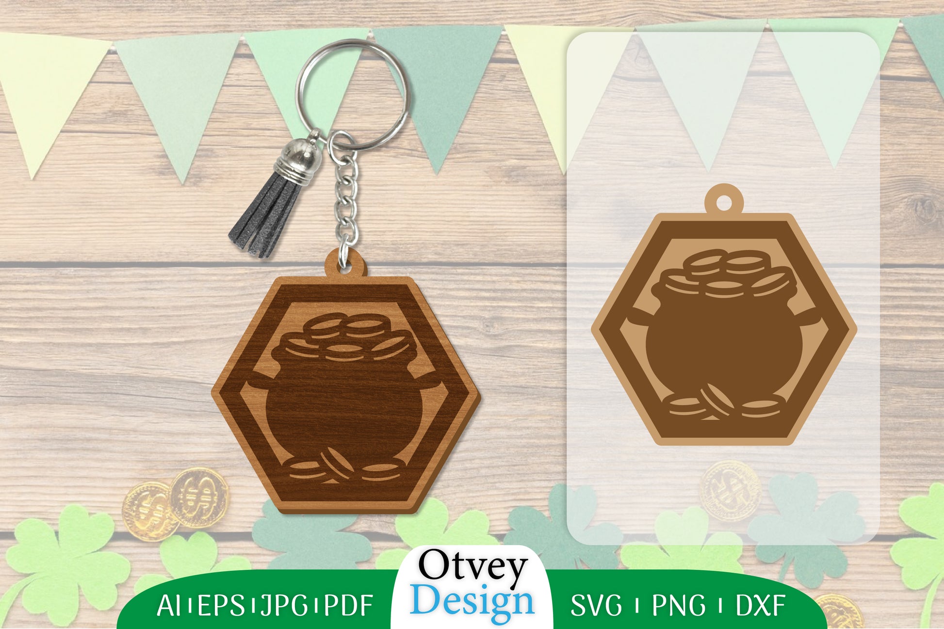 St Patrick's Day Keychain Lasercut SVG Bundle 48 - CraftNest - Digital Crafting and Art