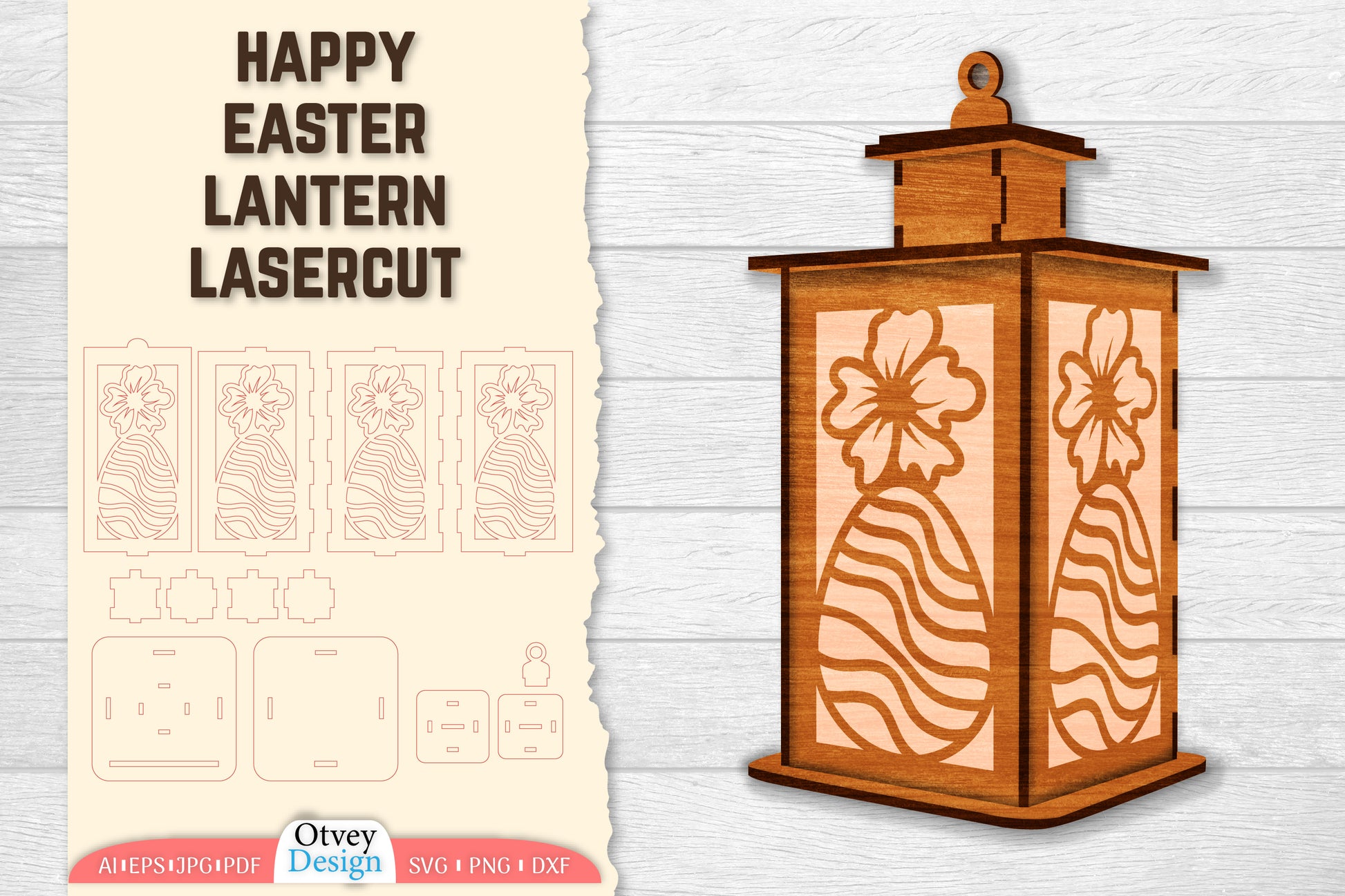 Happy Easter Lantern Lasercut SVG Bundle 7 - CraftNest - Digital Crafting and Art