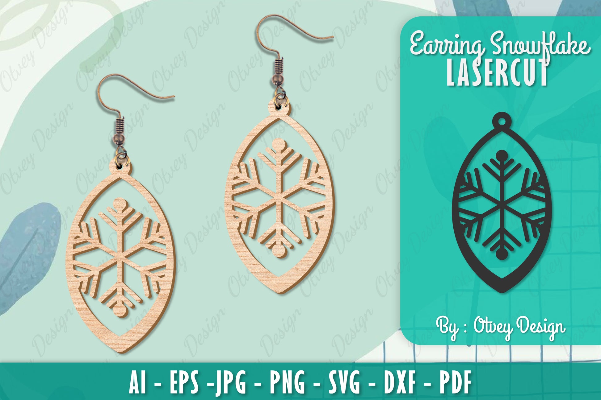 Snowflake Earring Lasercut SVG Bundle 91 - CraftNest - Digital Crafting and Art