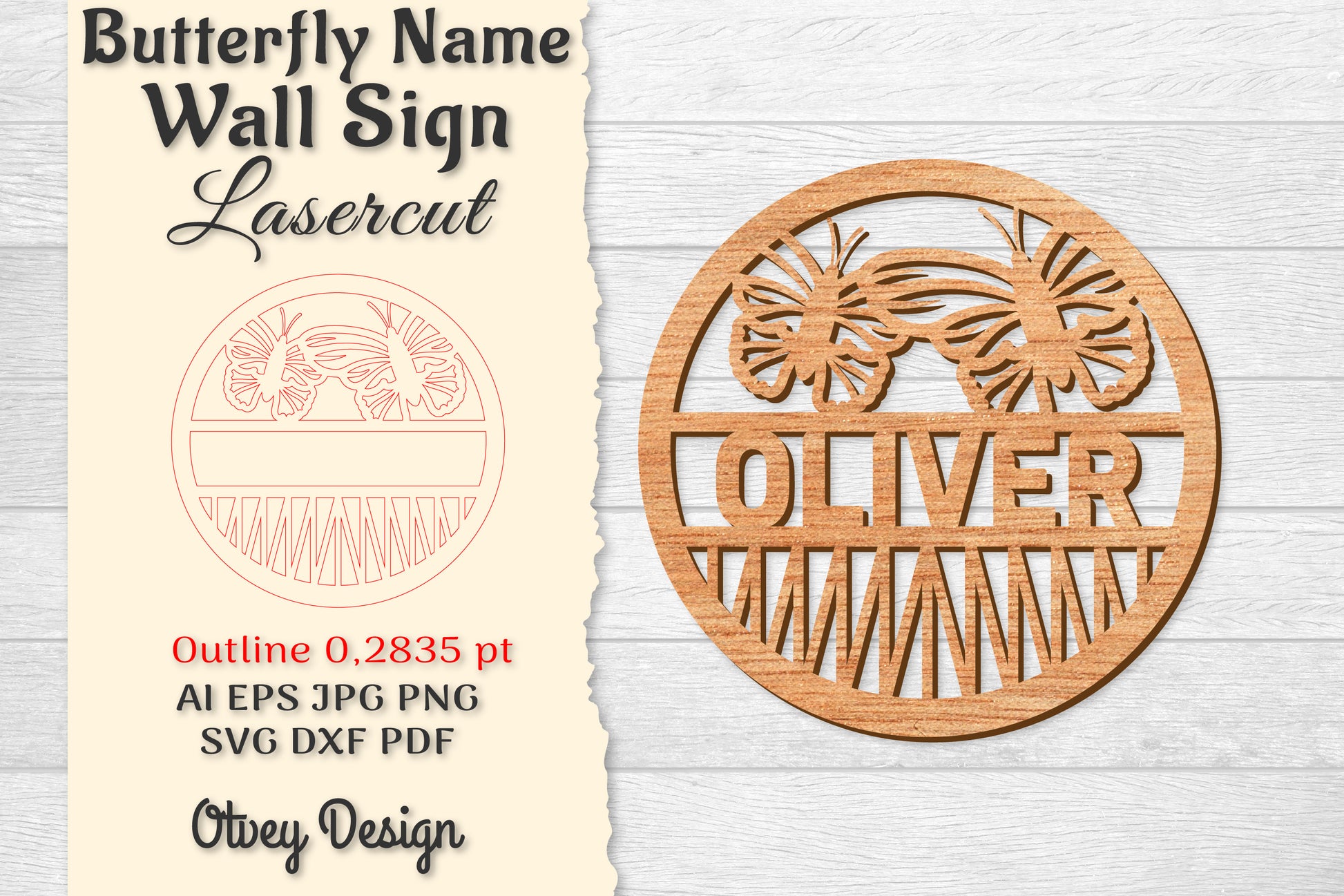 Butterfly Name Wall Art Sign SVG Bundle 4 - CraftNest - Digital Crafting and Art