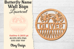 Butterfly Name Wall Art Sign SVG Bundle 4 - CraftNest - Digital Crafting and Art