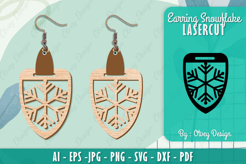 Snowflake Earring Lasercut SVG Bundle 139 - CraftNest - Digital Crafting and Art