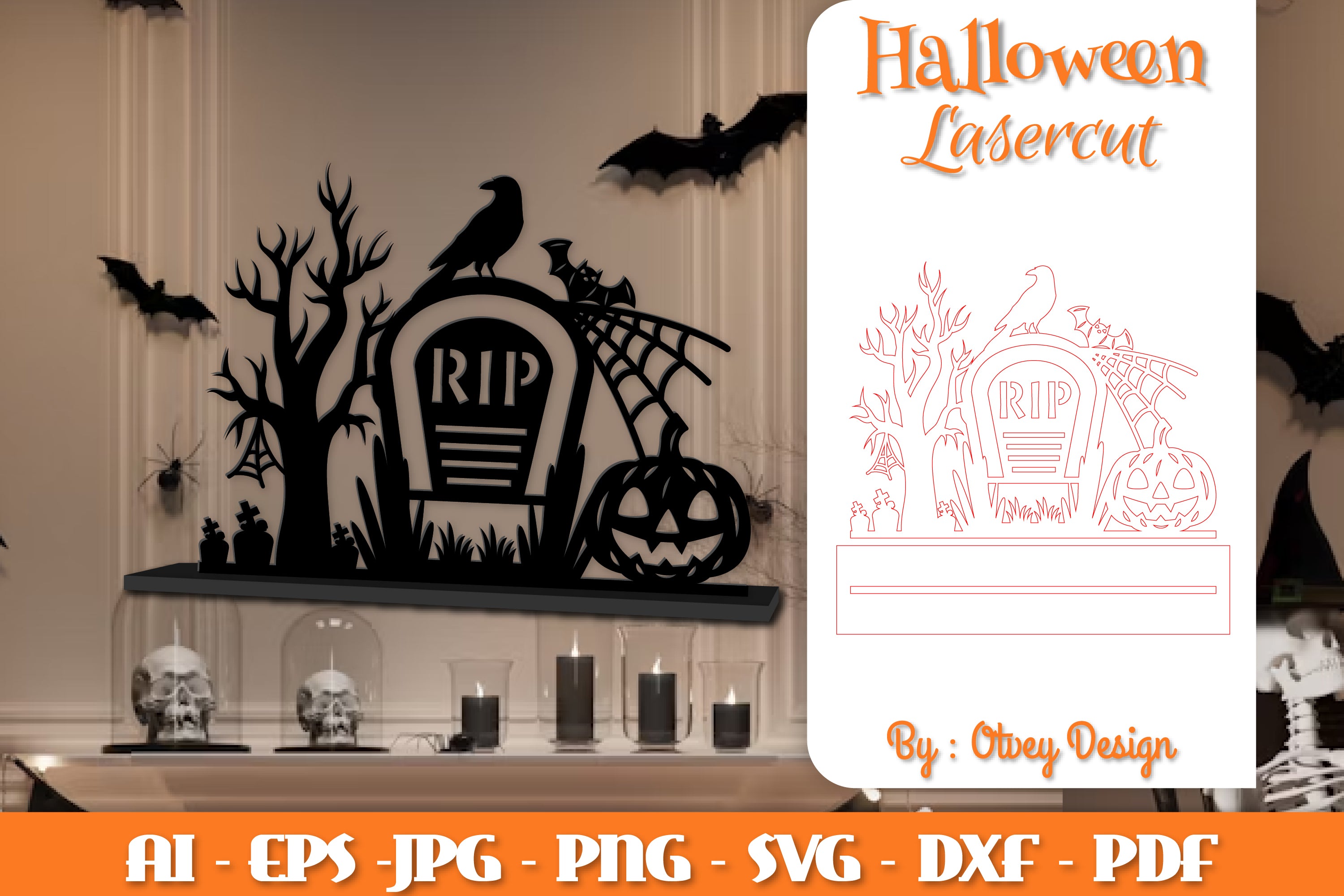 Halloween Decorations Lasercut SVG Bundle