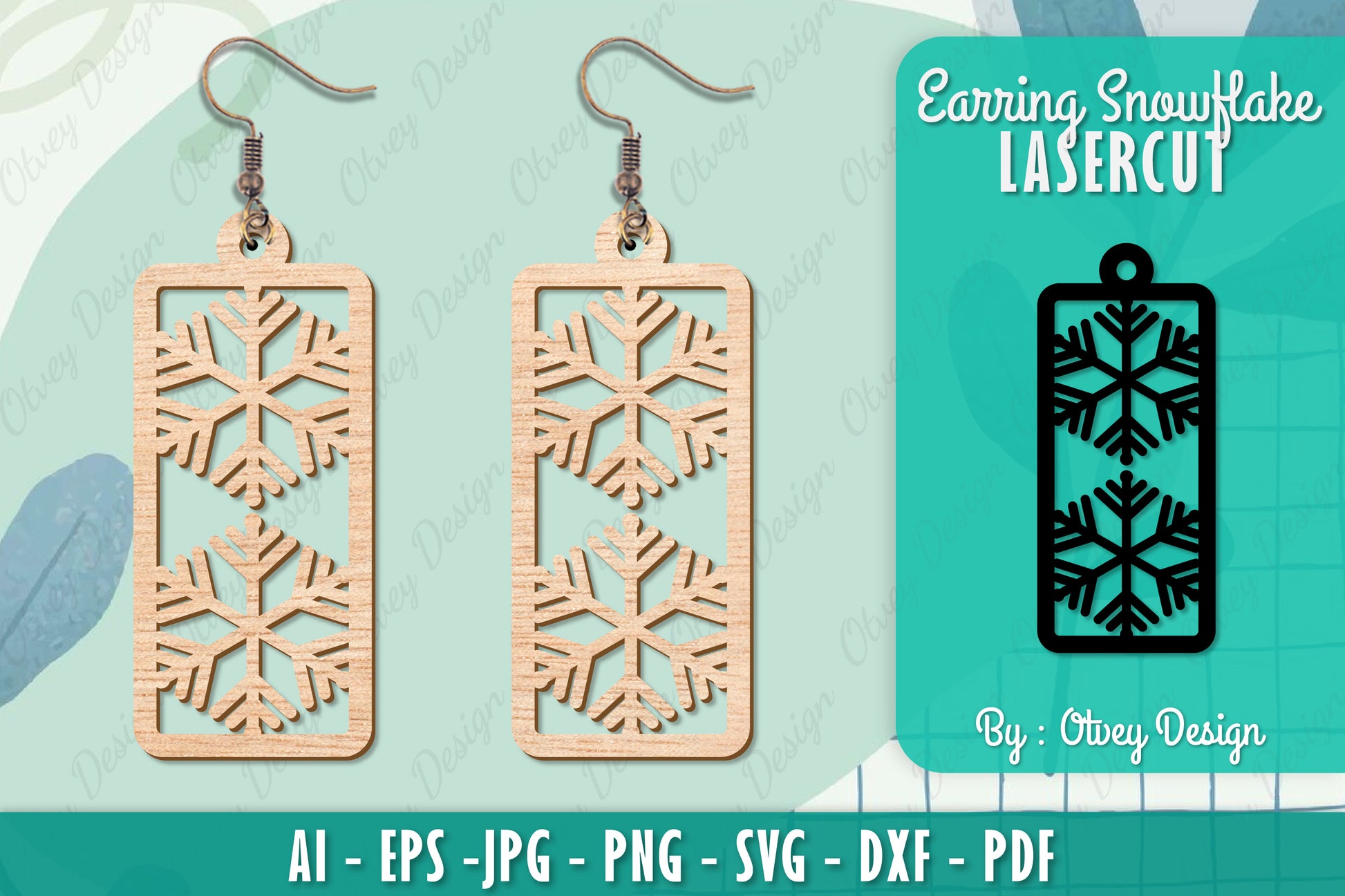 Snowflake Earring Lasercut SVG Bundle 27 - CraftNest - Digital Crafting and Art