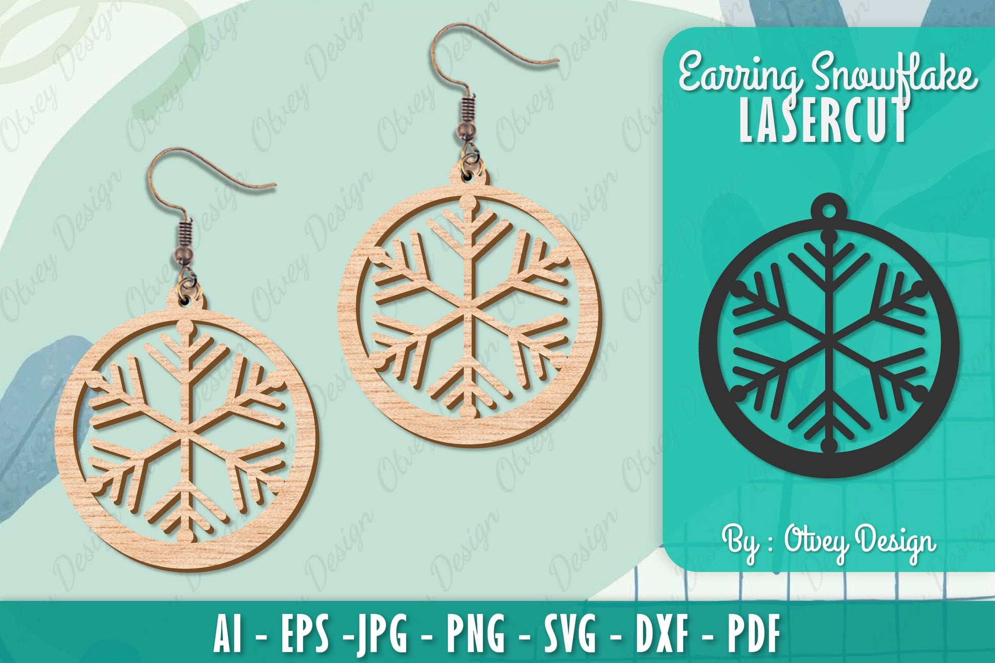 Snowflake Earring Lasercut SVG Bundle 107 - CraftNest - Digital Crafting and Art
