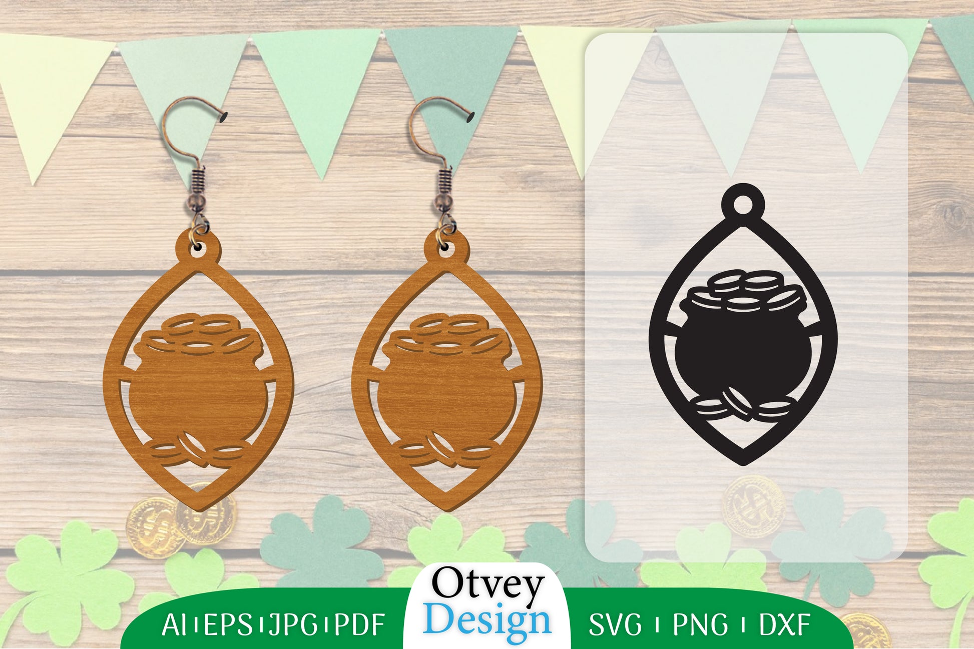St Patrick's Day Earring Lasercut SVG Bundle 52 - CraftNest - Digital Crafting and Art