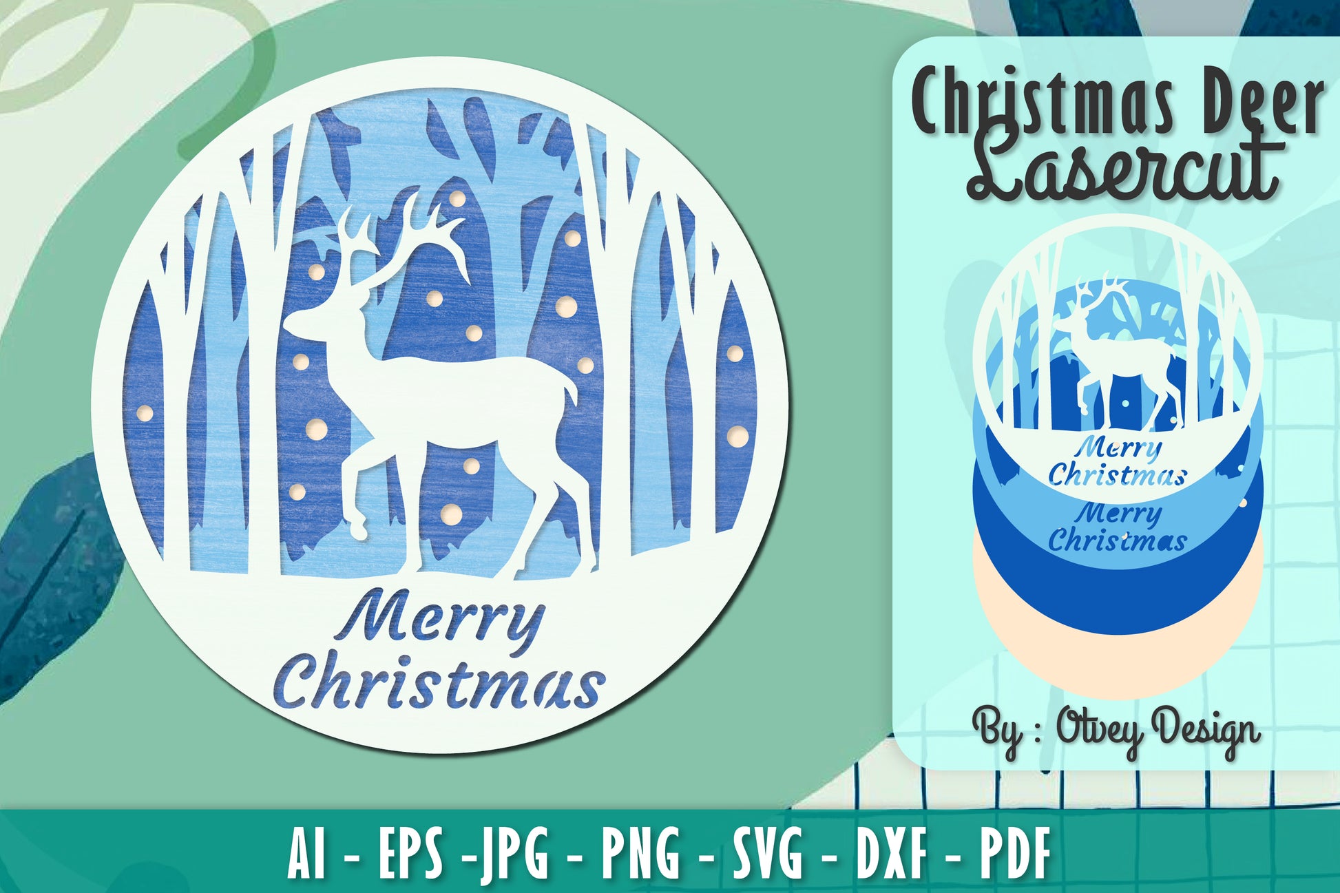 Merry Christmas Deer SVG Bundle 7 - CraftNest - Digital Crafting and Art