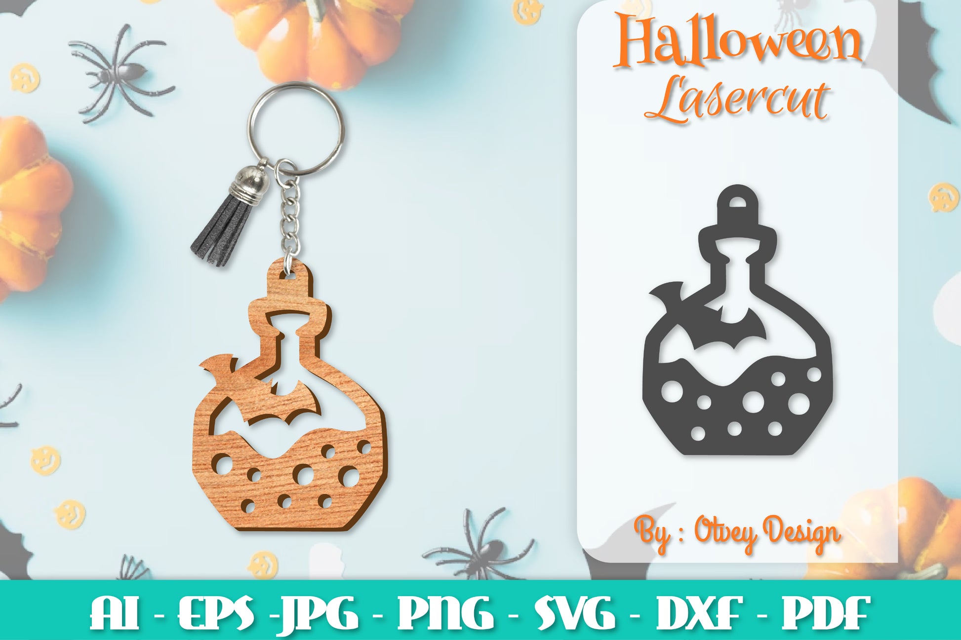 Keychain Halloween Lasercut SVG Bundle 1911 - CraftNest - Digital Crafting and Art
