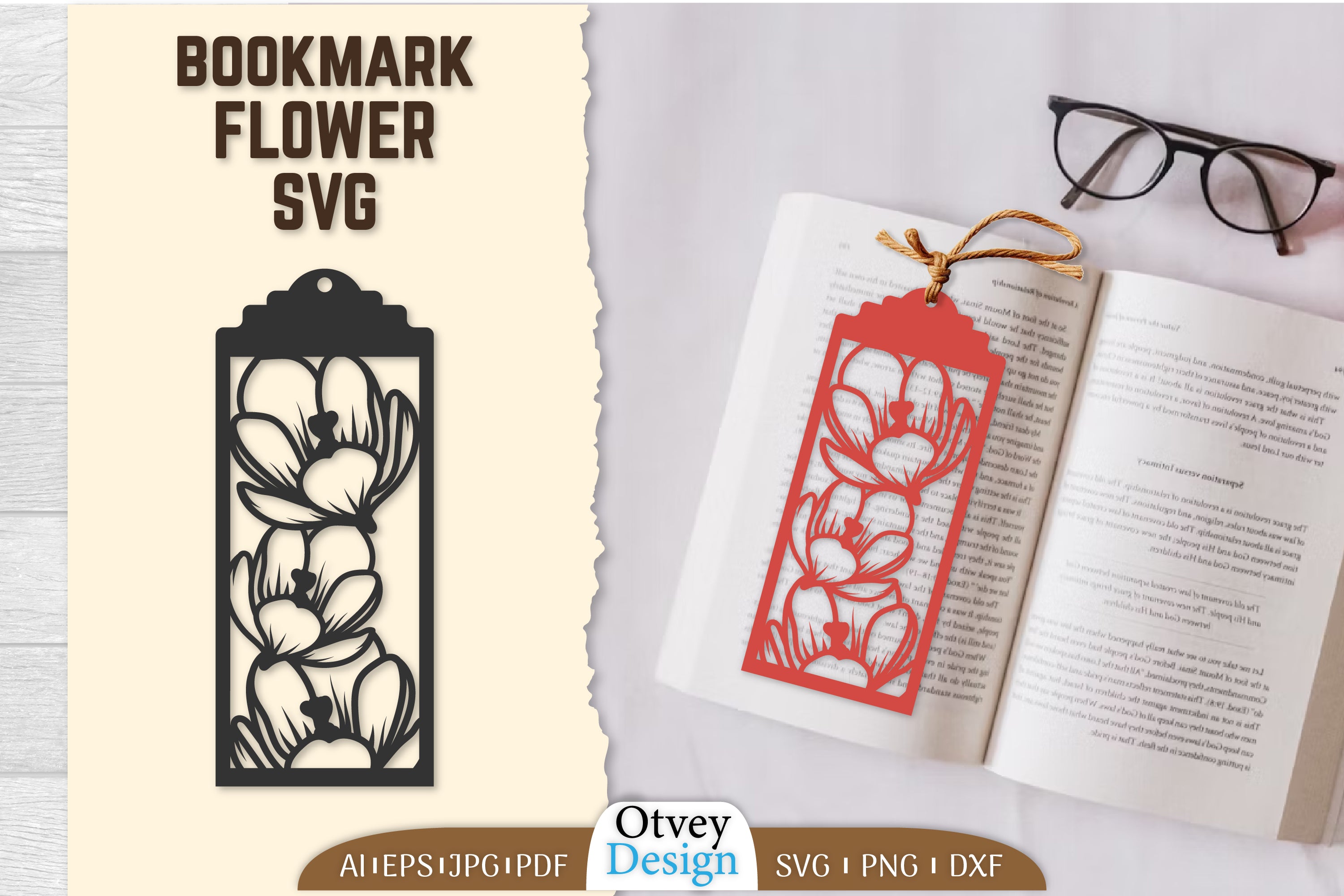 Bookmark Flower SVG Bundle 90 - CraftNest - Digital Crafting and Art