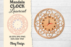 Clock Mandala Lasercut SVG Bundle 11 - CraftNest - Digital Crafting and Art