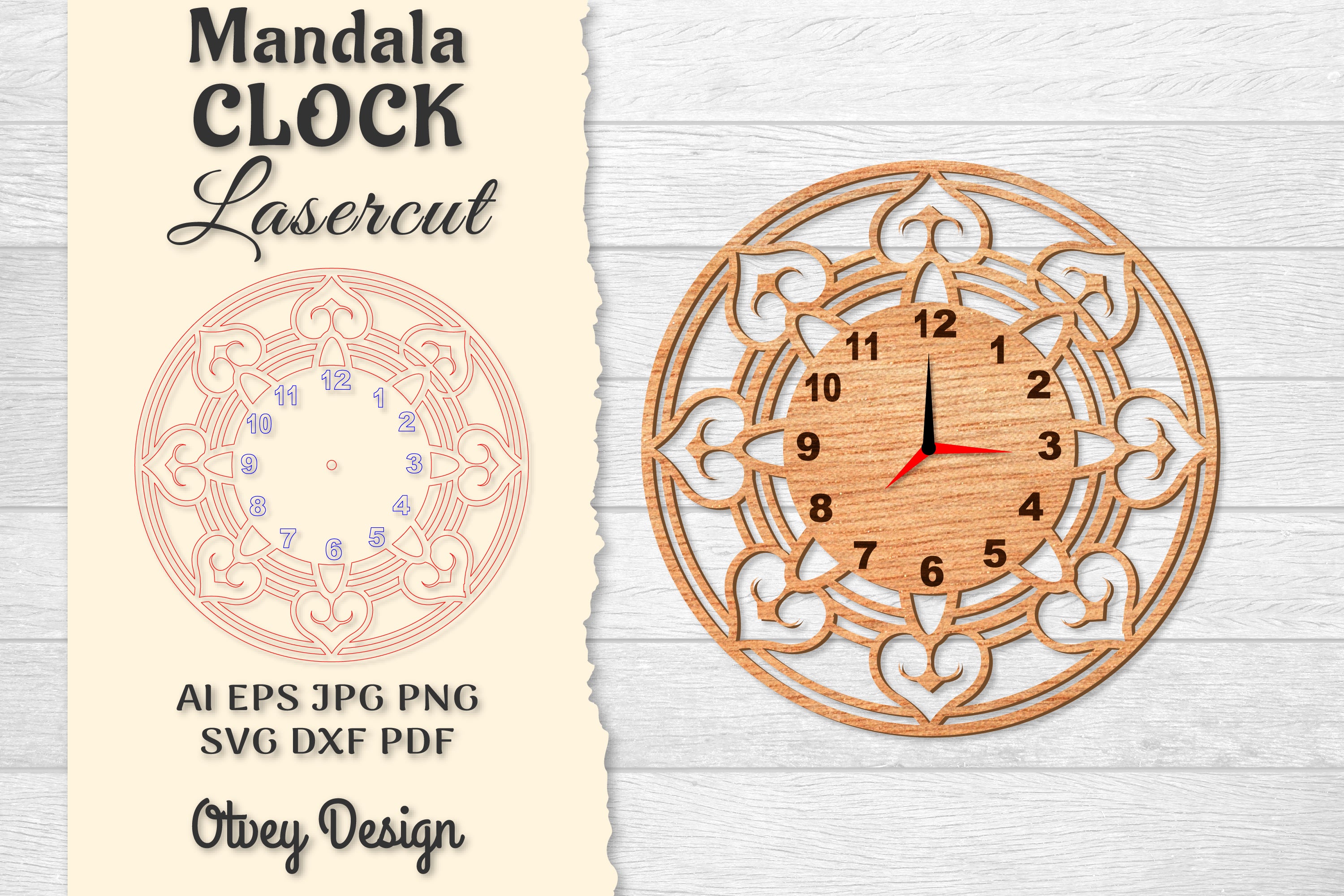 Clock Mandala Lasercut SVG Bundle 11 - CraftNest - Digital Crafting and Art