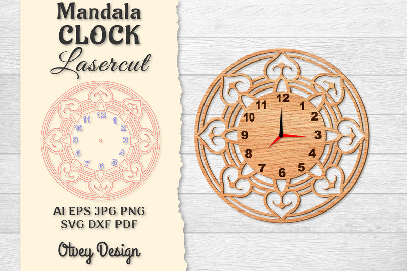 Clock Mandala Lasercut SVG Bundle 11 - CraftNest - Digital Crafting and Art