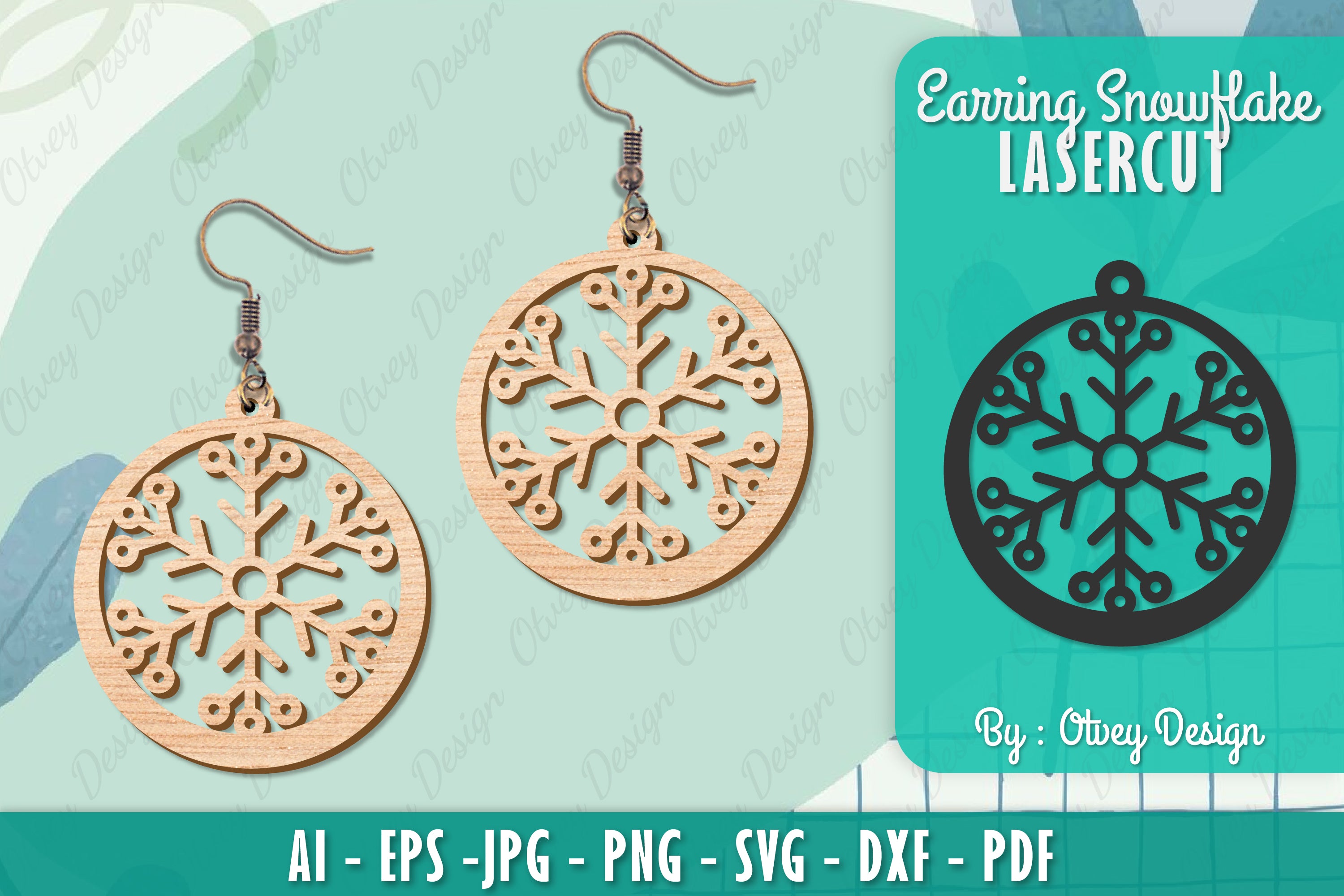 Snowflake Earring Lasercut SVG Bundle 108 - CraftNest - Digital Crafting and Art