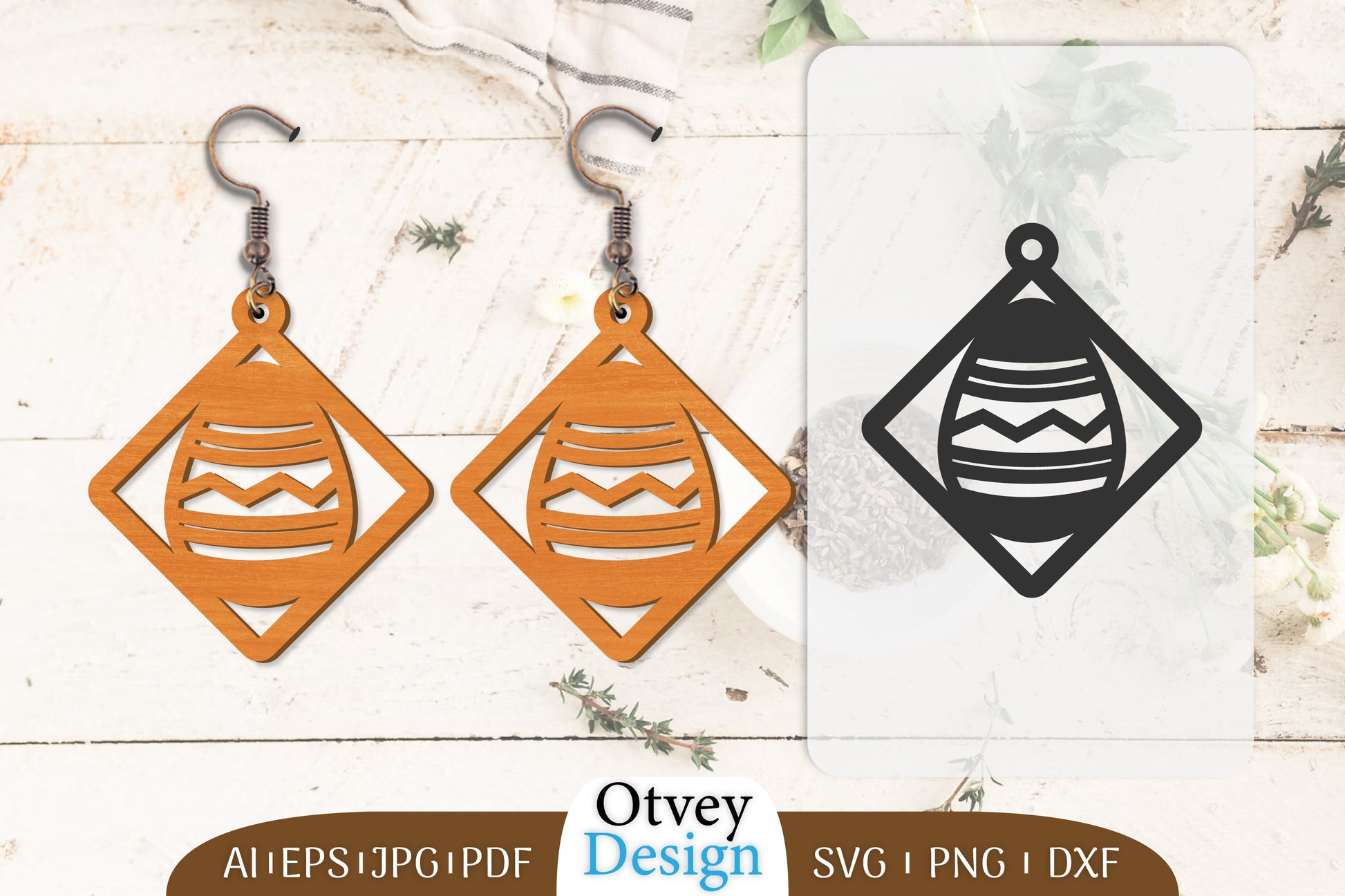 Happy Easter Egg Earring Lasercut SVG Bundle 20 - CraftNest - Digital Crafting and Art