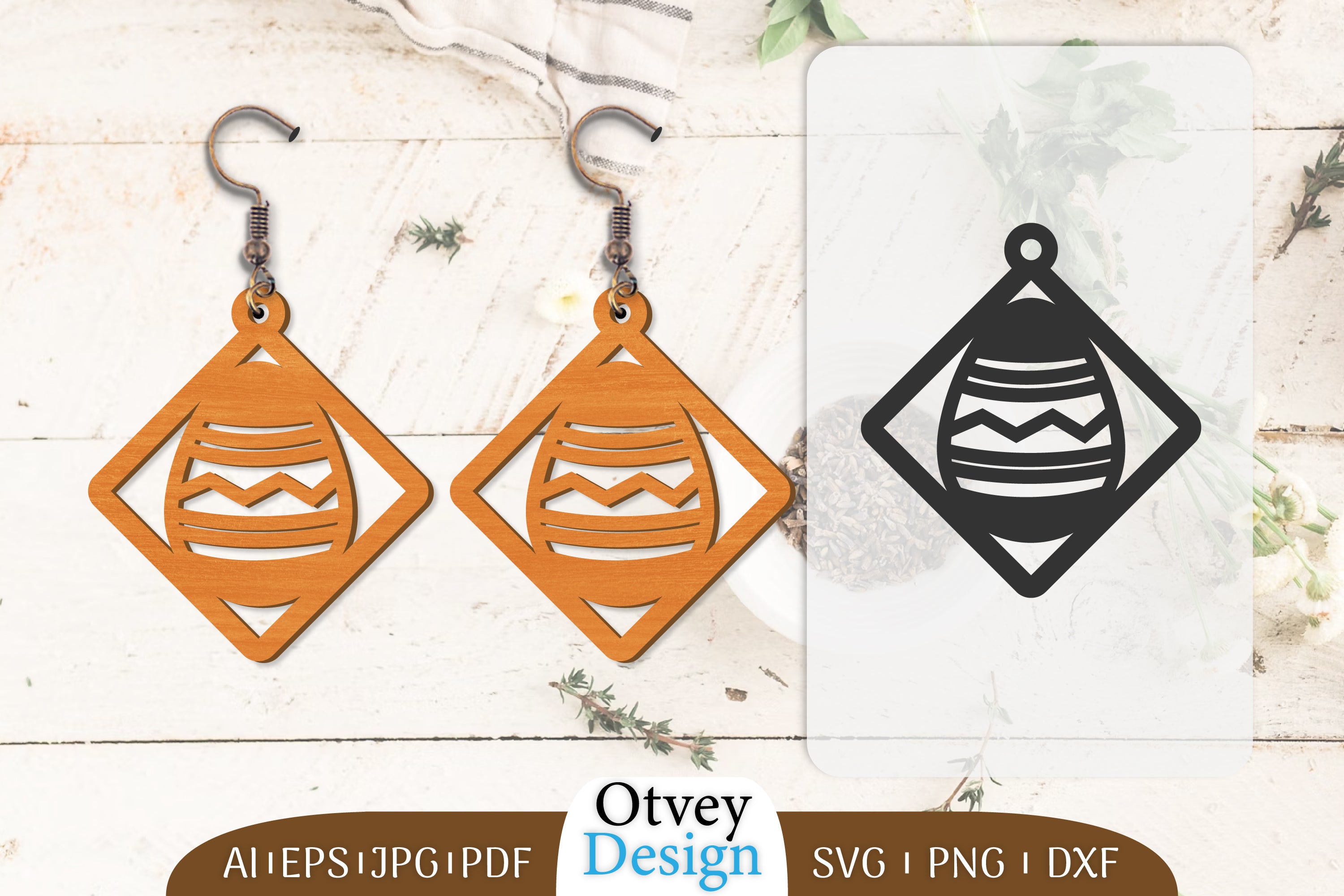 Happy Easter Egg Earring Lasercut SVG Bundle 20 - CraftNest - Digital Crafting and Art