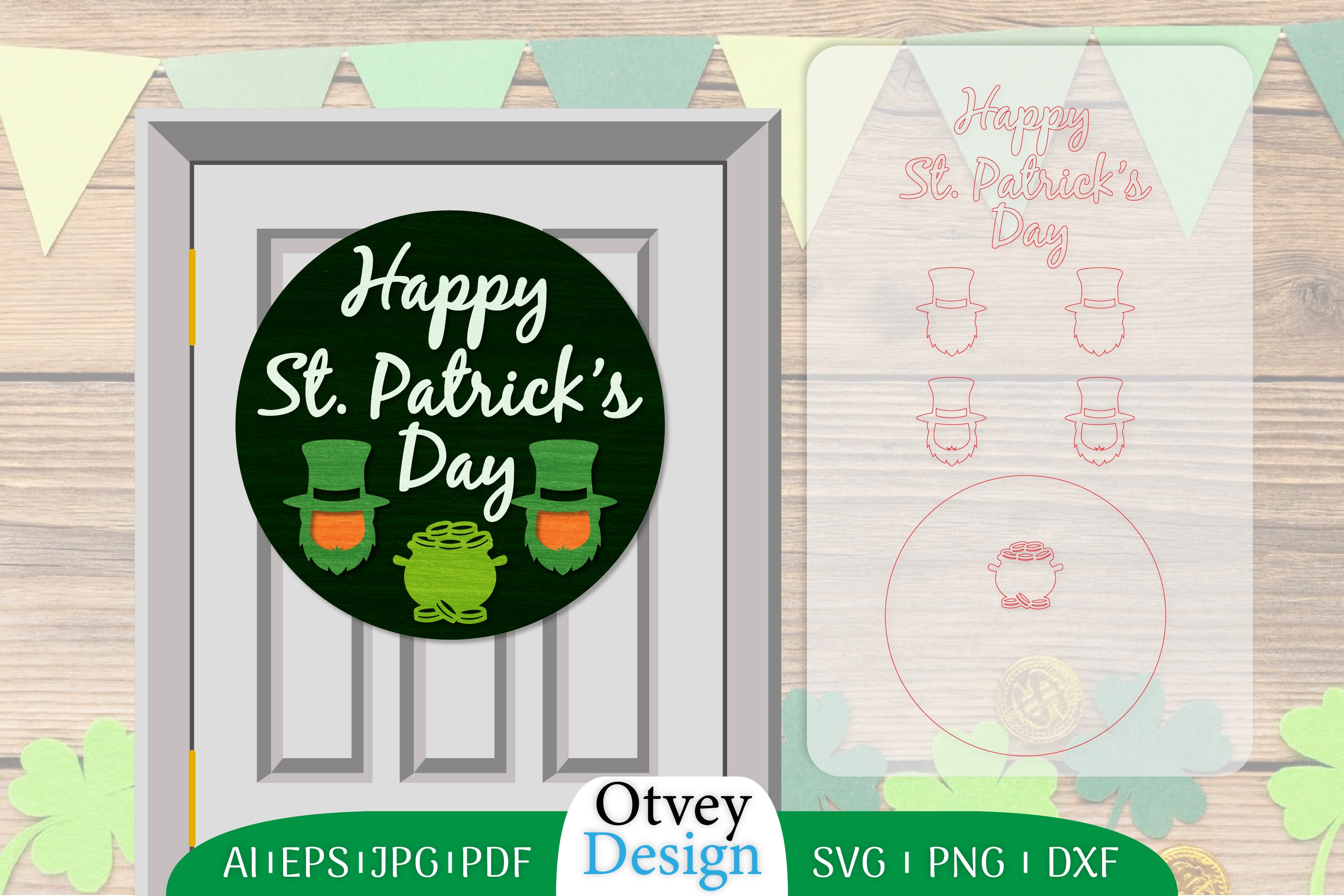 St. Patrick's Day Door Hanger Lasercut SVG Bundle 3 - CraftNest - Digital Crafting and Art
