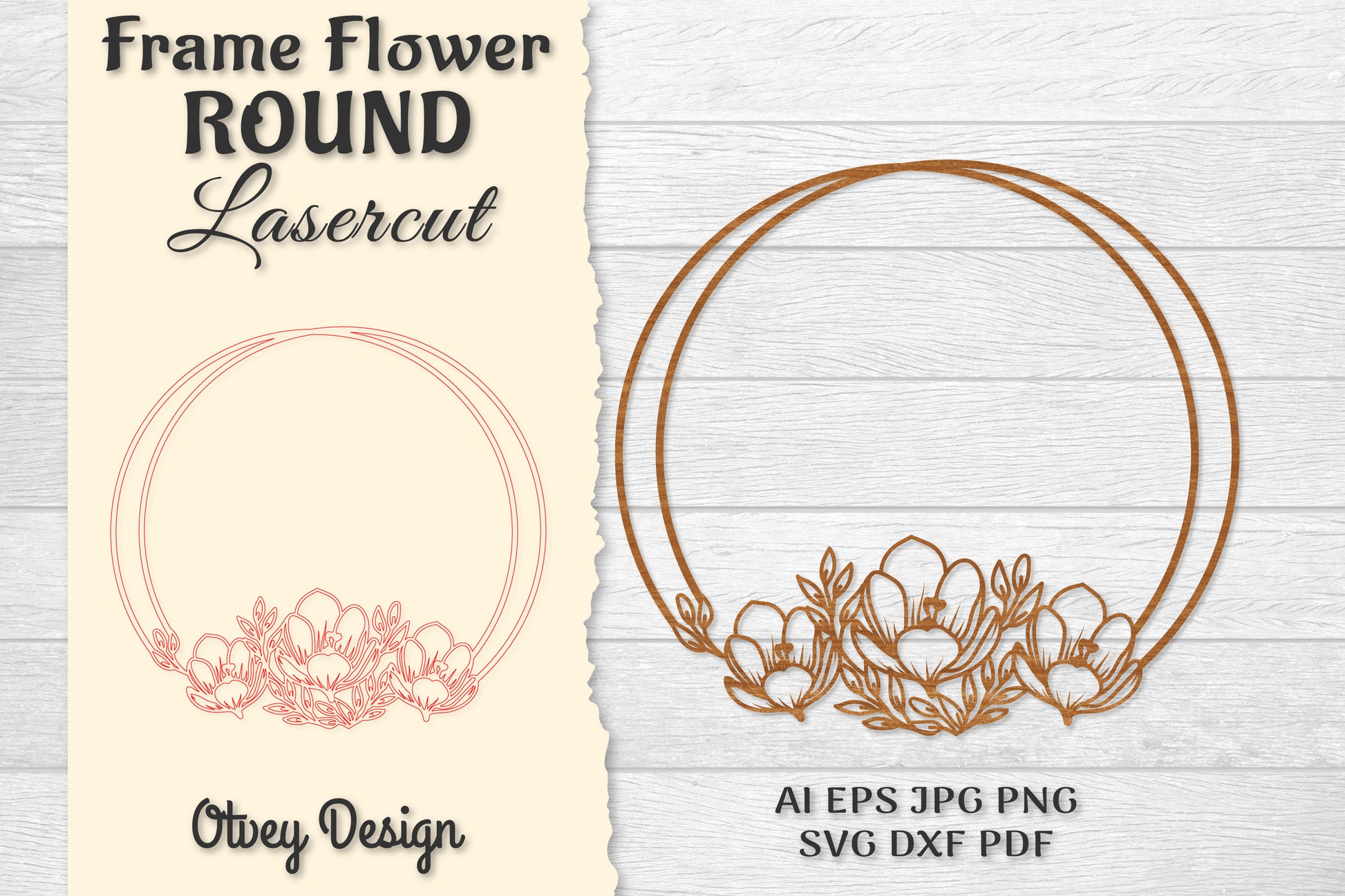 Frame Flower Round Lasercut SVG Bundle 5 - CraftNest - Digital Crafting and Art