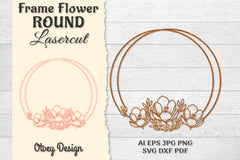 Frame Flower Round Lasercut SVG Bundle 5 - CraftNest - Digital Crafting and Art