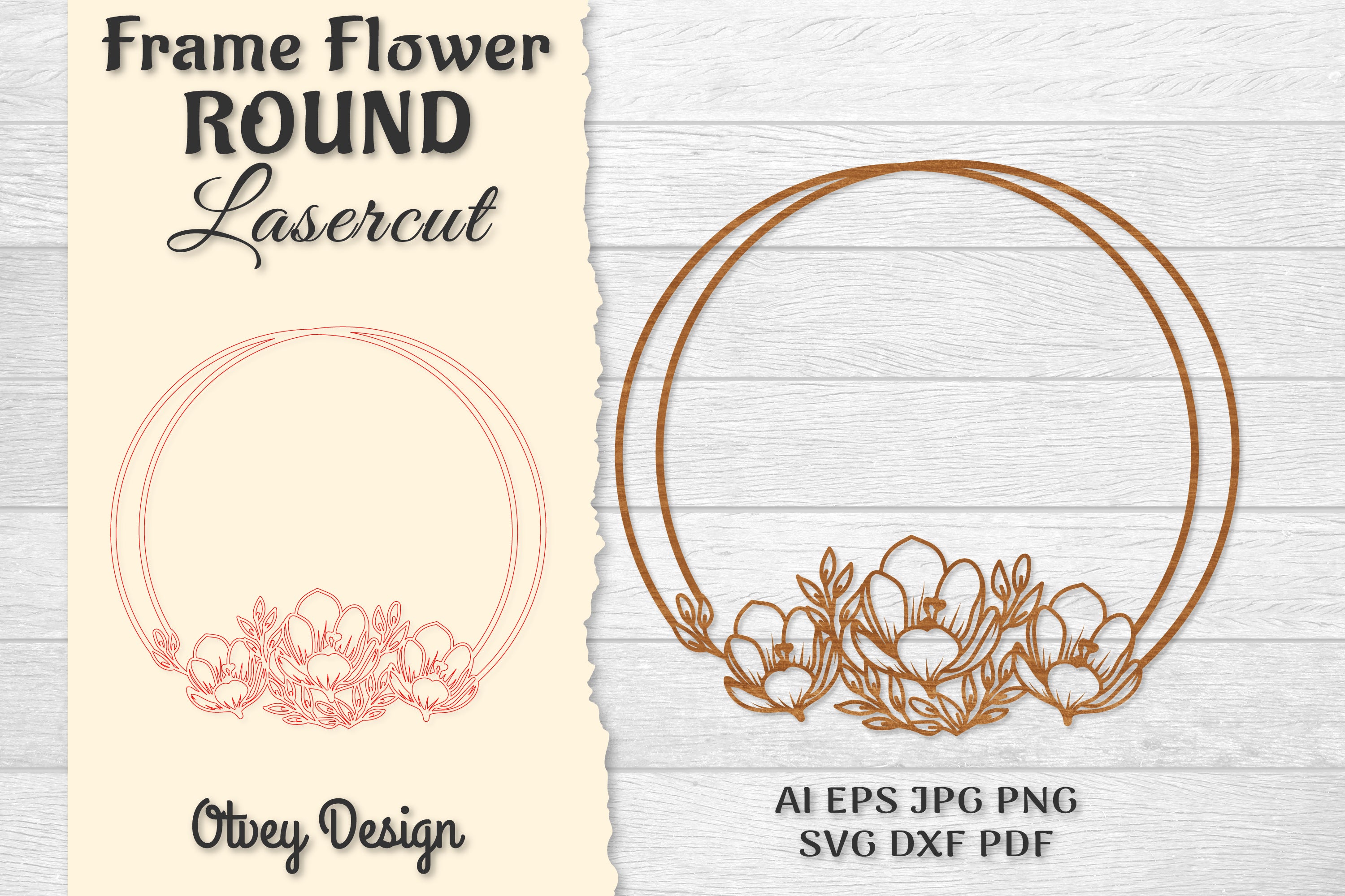 Frame Flower Round Lasercut SVG Bundle 5 - CraftNest - Digital Crafting and Art