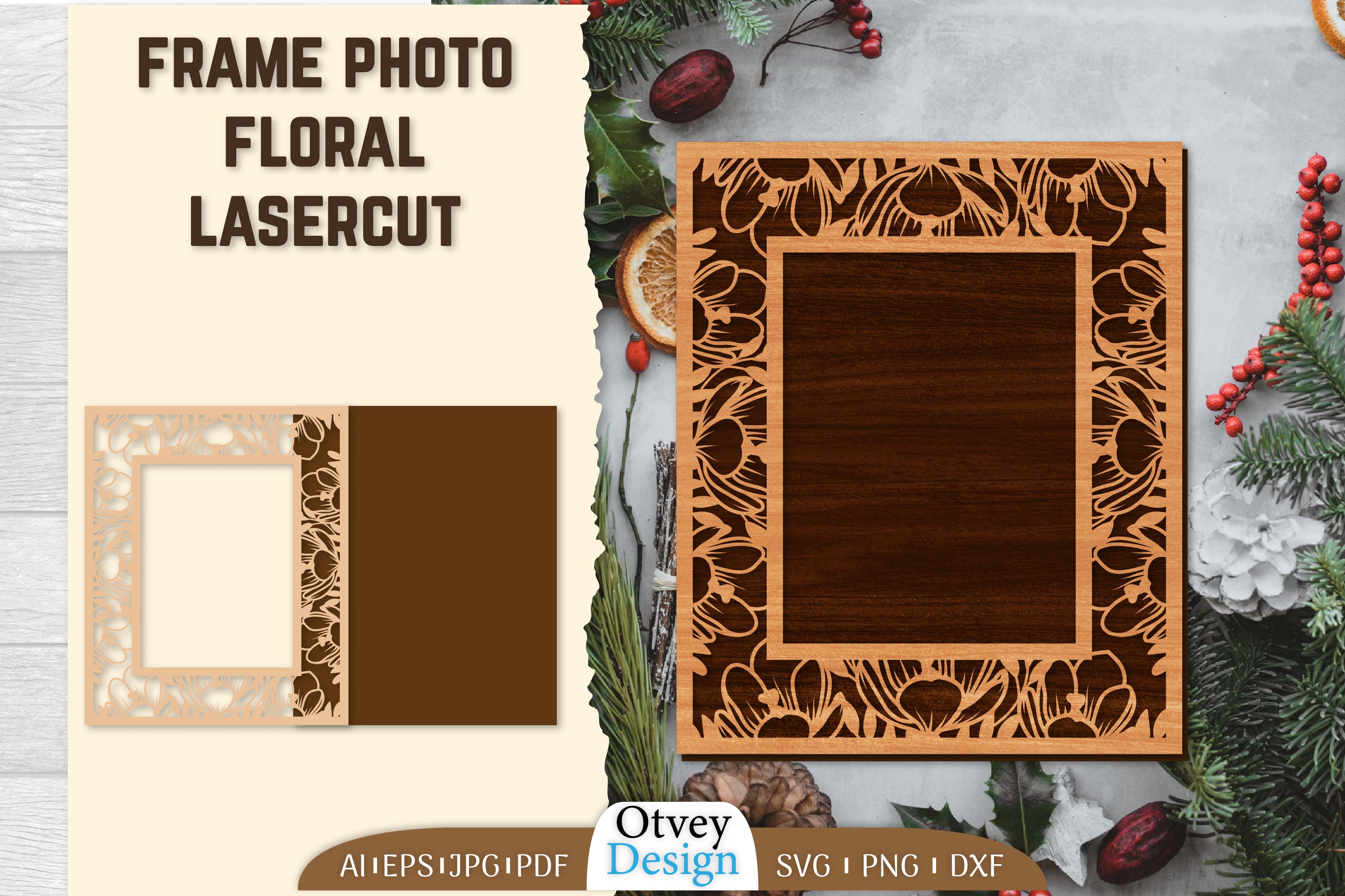 Floral Lasercut Frame Photo SVG Bundle 13 - CraftNest - Digital Crafting and Art