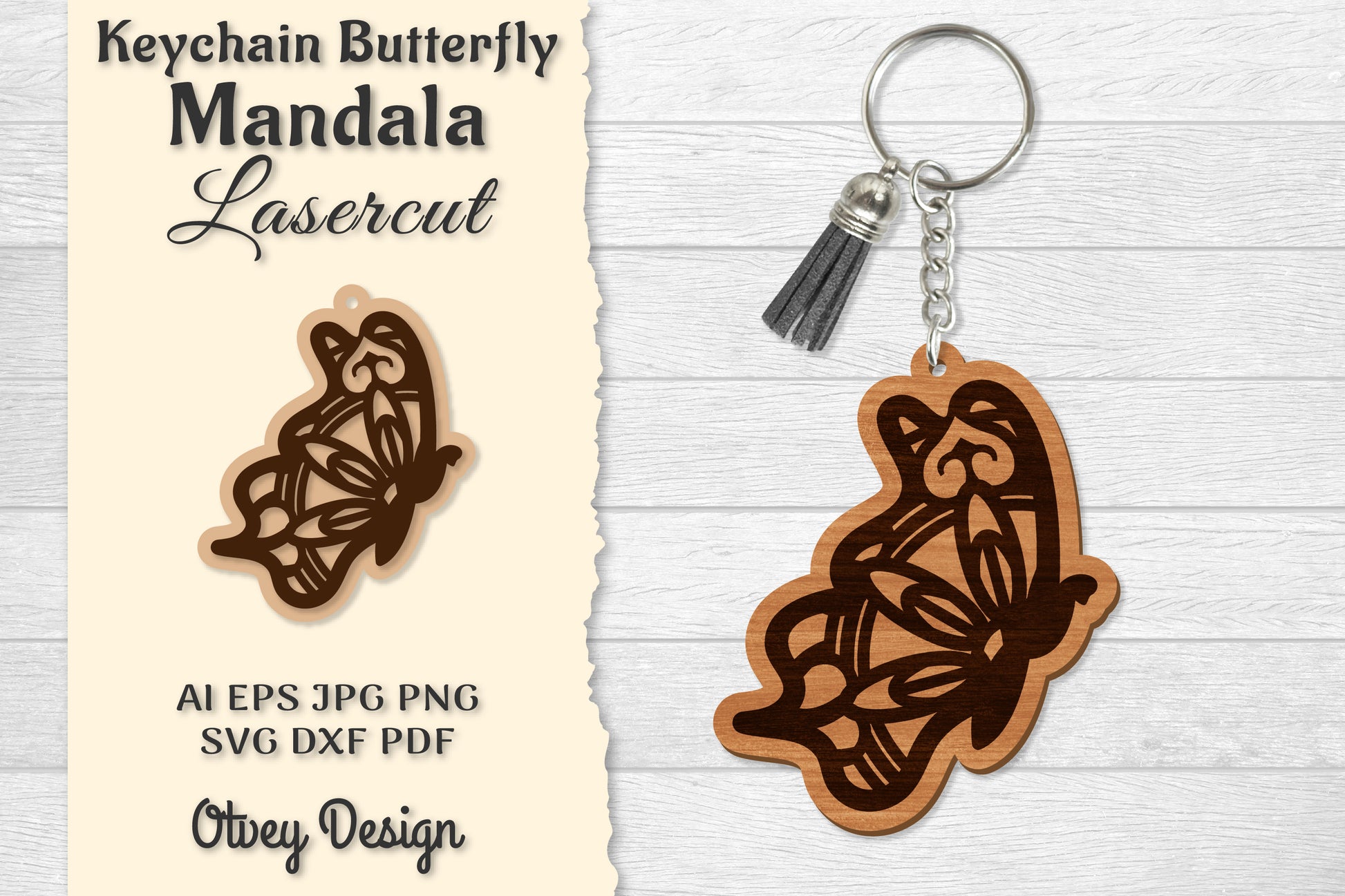 Butterfly Mandala Keychain SVG Bundle 13 - CraftNest - Digital Crafting and Art