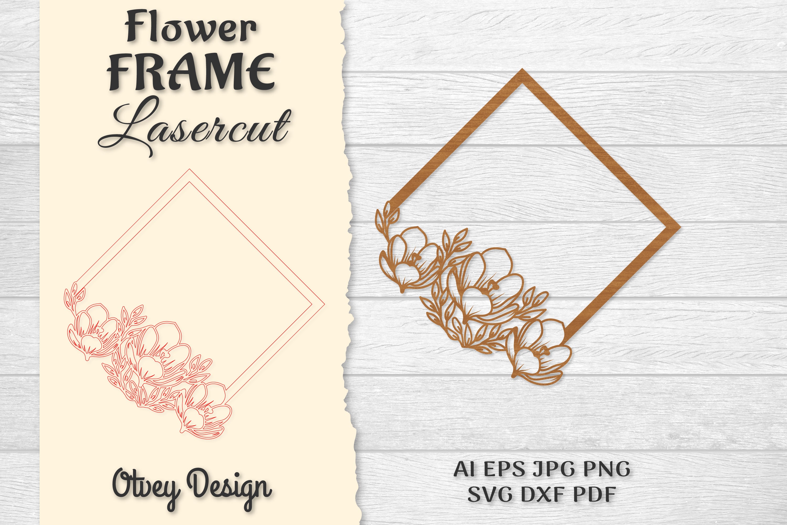 5 Frame Flower Lasercut SVG Bundle 5 - CraftNest - Digital Crafting and Art