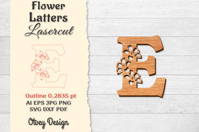 Flower Letters Laser Cut SVG Bundle 143 - CraftNest - Digital Crafting and Art