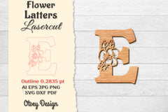 Flower Letters Laser Cut File SVG Bundle 81 - CraftNest - Digital Crafting and Art