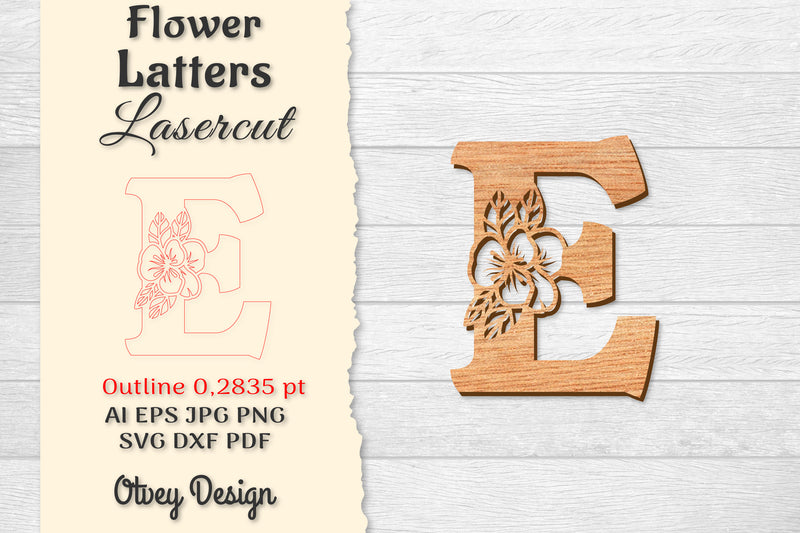 Flower Letters Laser Cut File SVG Bundle 81 - CraftNest - Digital Crafting and Art