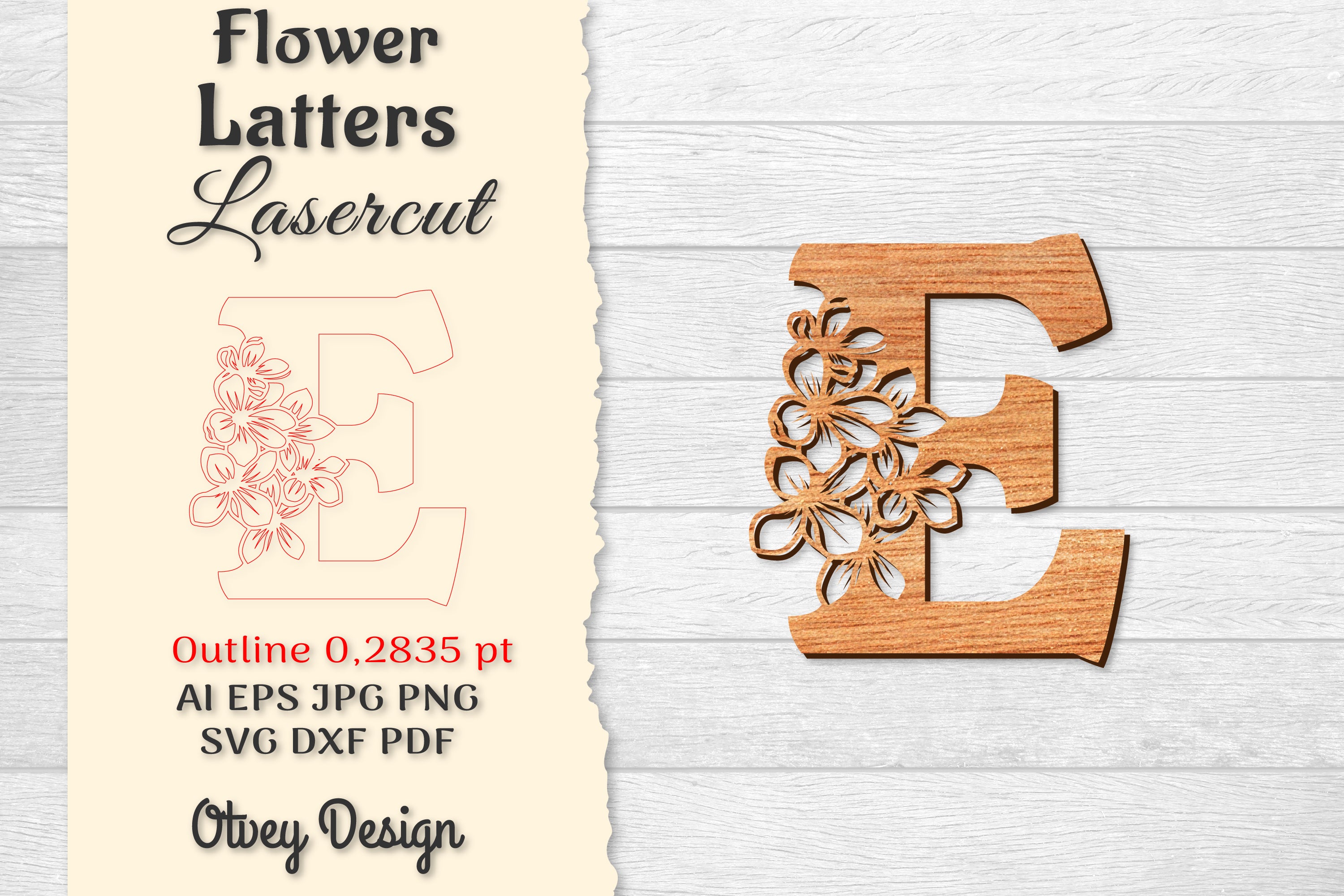 Flower Letters Laser Cut File SVG Bundle 134 - CraftNest - Digital Crafting and Art