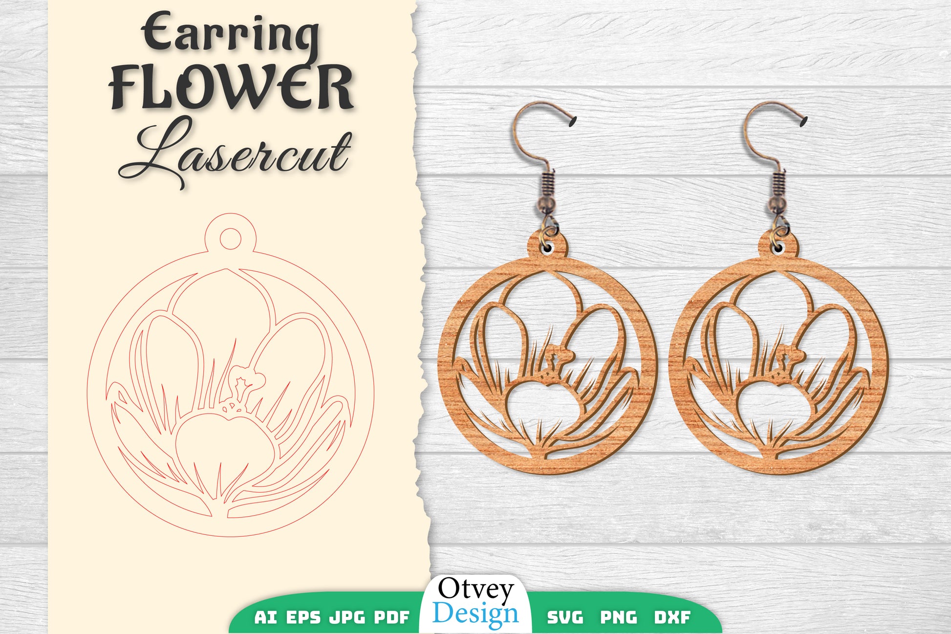Flower Earring Lasercut SVG Bundle - CraftNest - Digital Crafting and Art