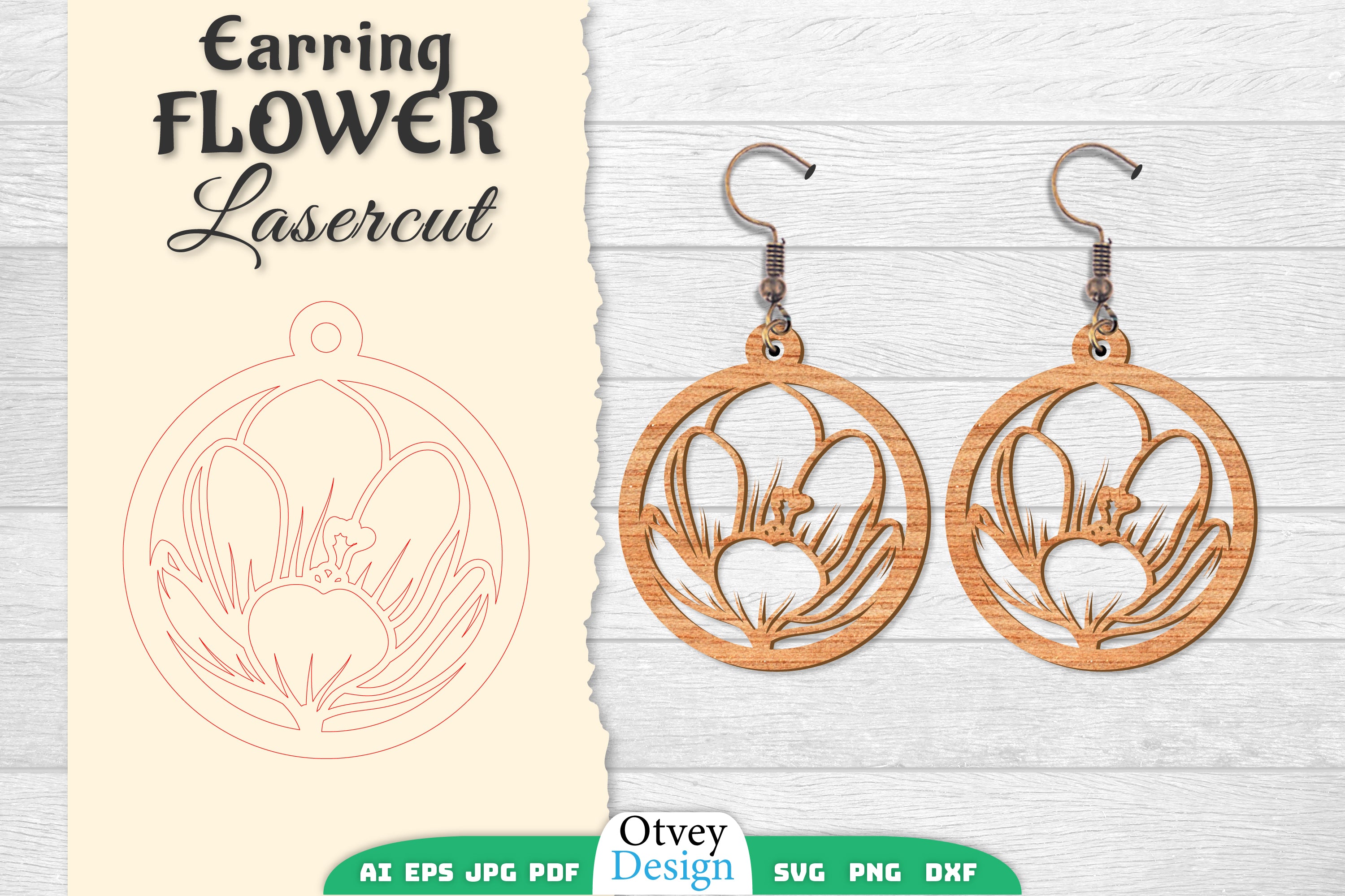 Flower Earring Lasercut SVG Bundle - CraftNest - Digital Crafting and Art