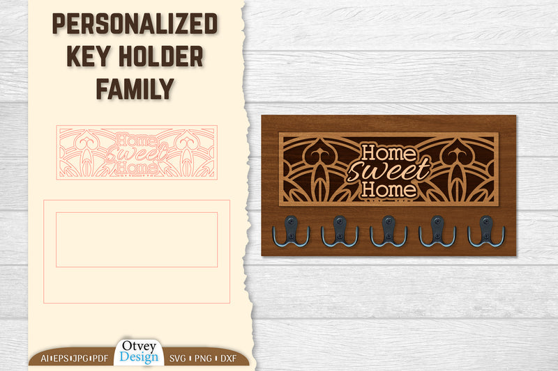 Personalized Key Holder Lasercut SVG Bundle 4 - CraftNest - Digital Crafting and Art