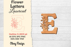 Flower Letters Laser Cut File SVG Bundle 30 - CraftNest - Digital Crafting and Art
