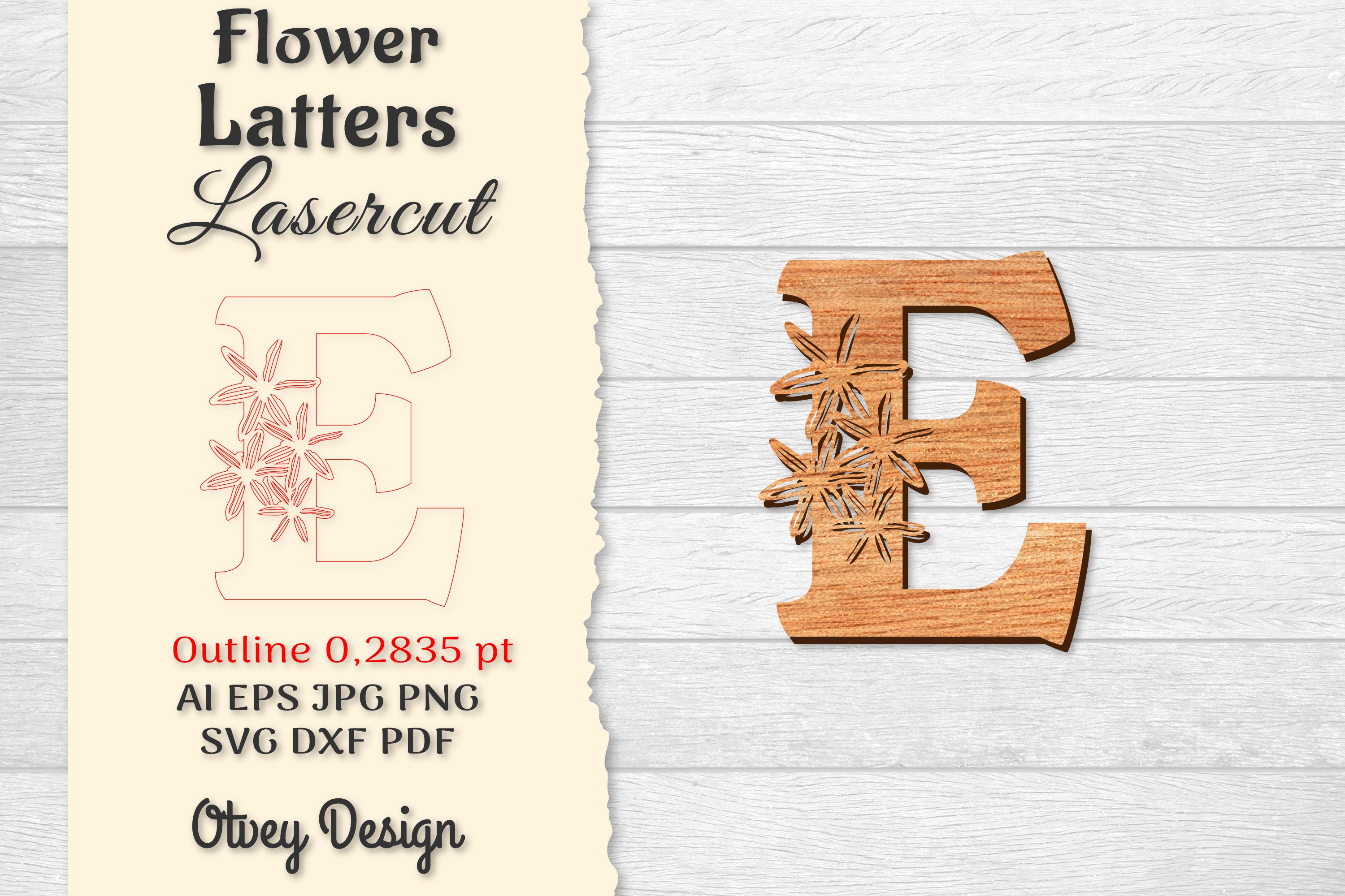Flower Letters Laser Cut File SVG Bundle 30 - CraftNest - Digital Crafting and Art