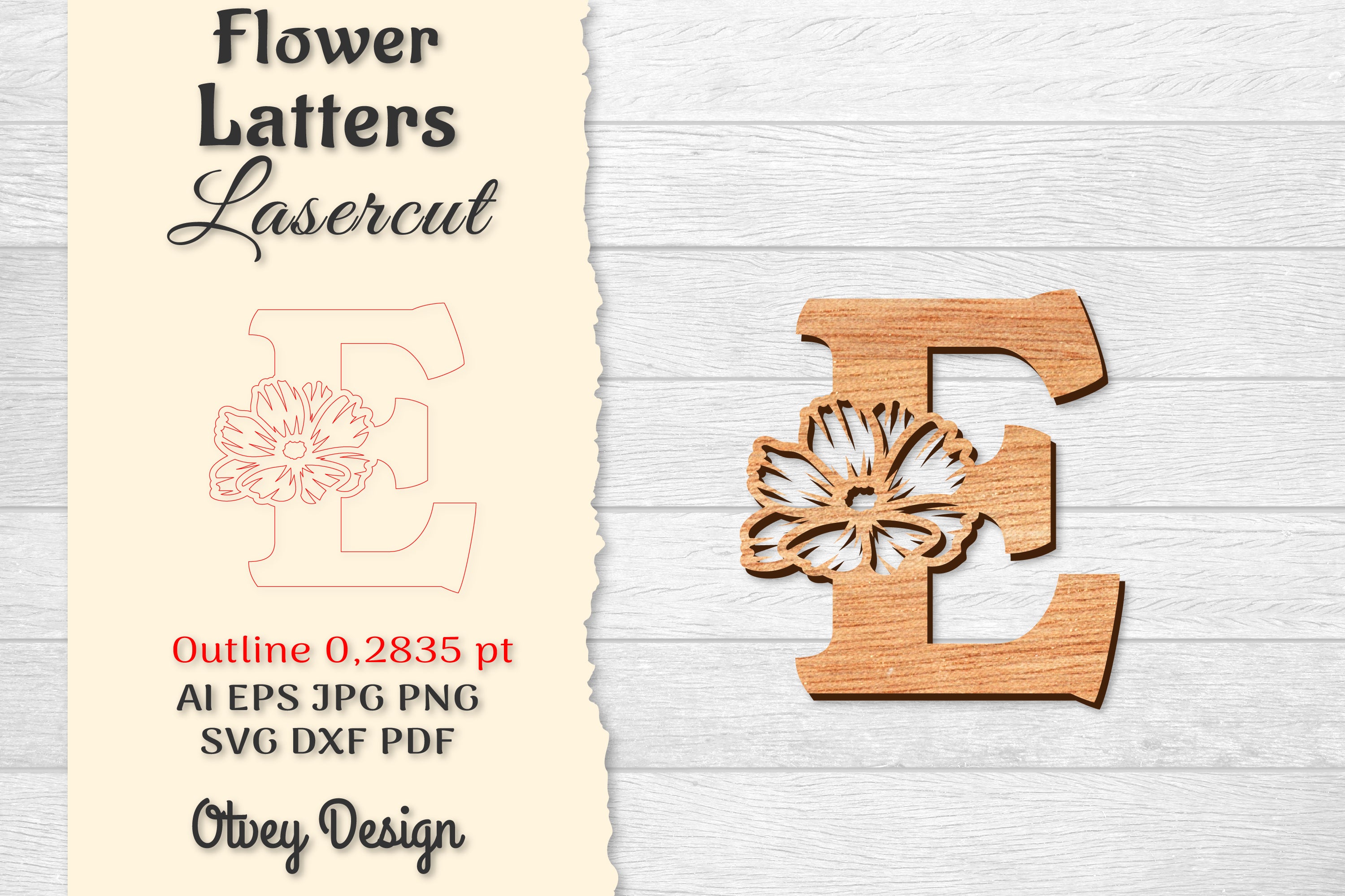 Flower Letters Laser Cut SVG Bundle 64 - CraftNest - Digital Crafting and Art