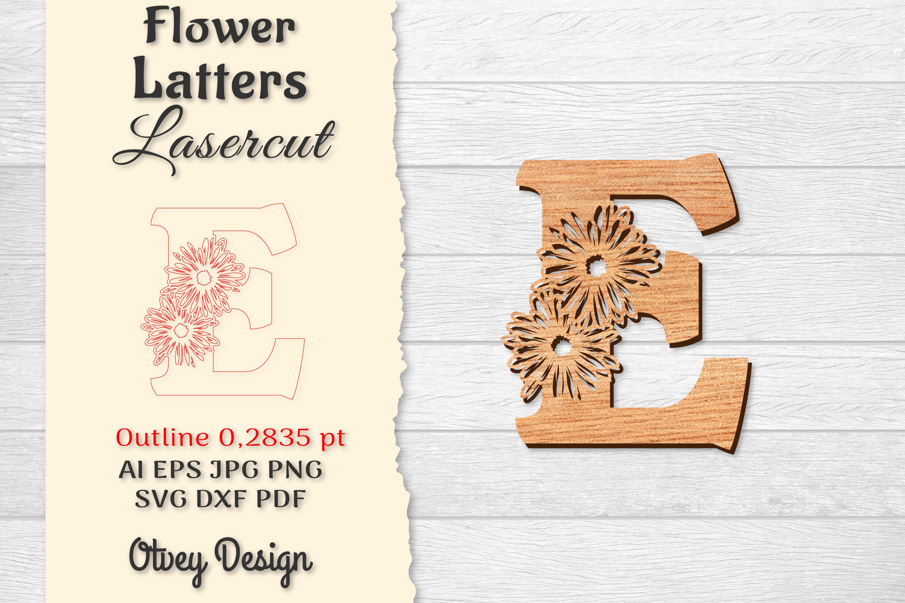 Flower Letters Laser Cut File SVG Bundle 67 - CraftNest - Digital Crafting and Art