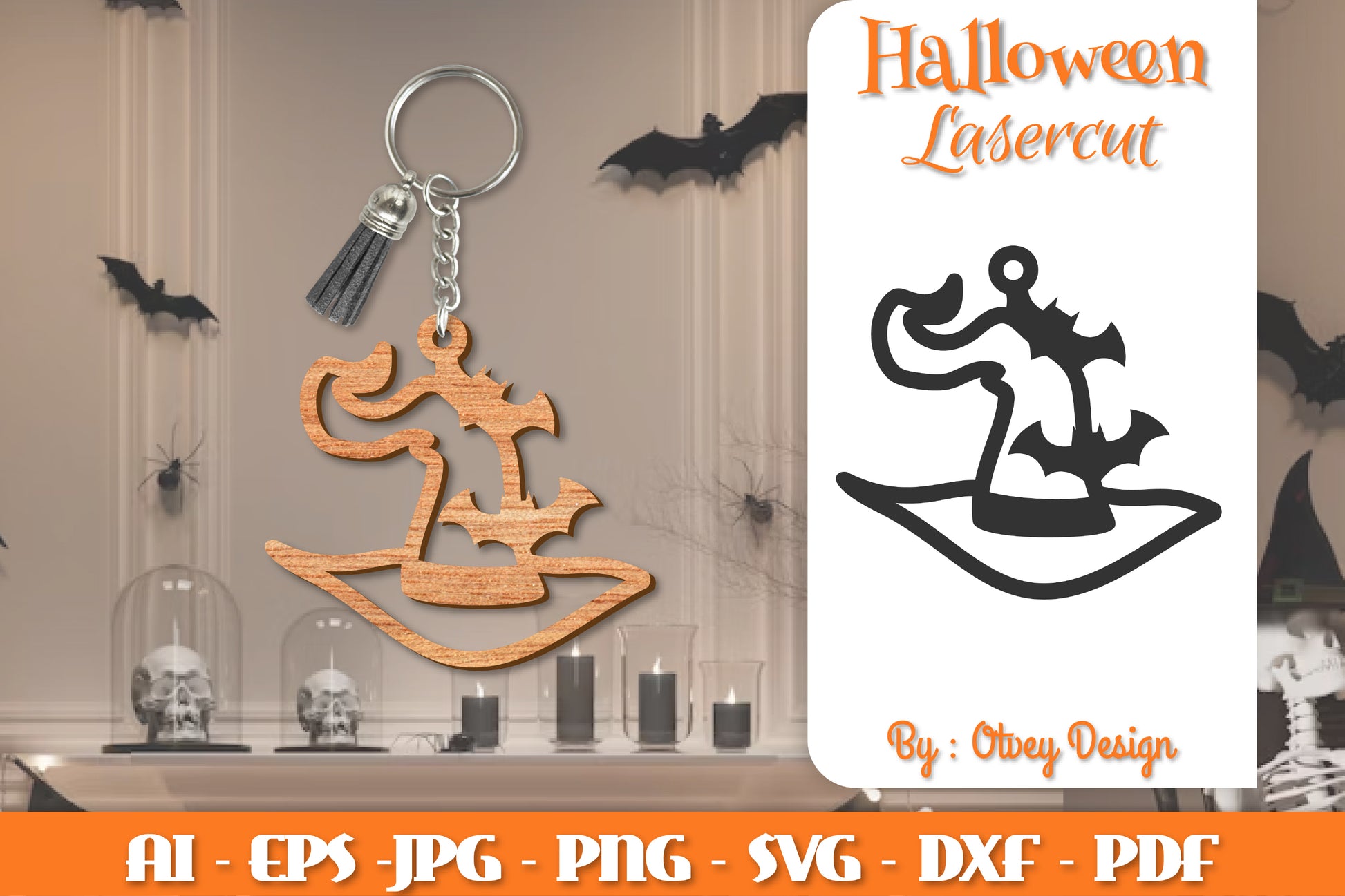 Keychain Halloween Lasercut SVG Bundle 274 - CraftNest - Digital Crafting and Art